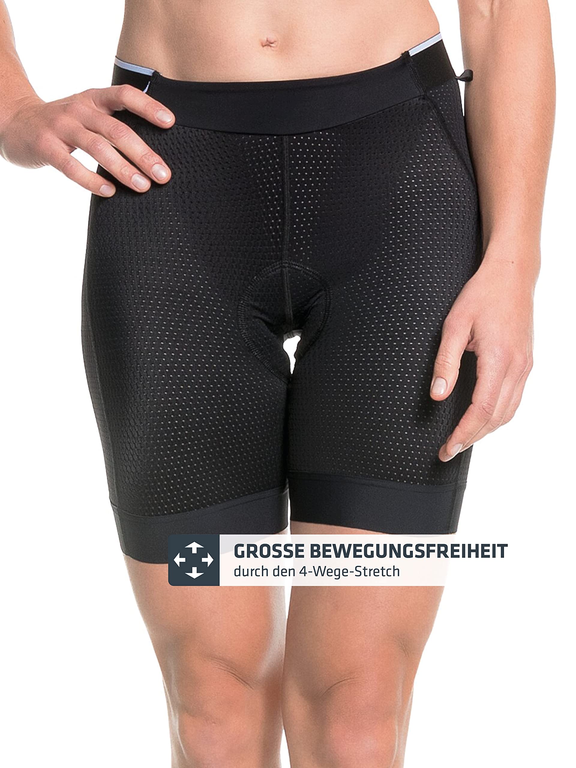 Schöffel Damen Skin Pants 8h L, atmungsaktive Stretch-Radhose mit Polster und Bodymapping, Fahrrad Unterhosen mit bakteriostatischer Silbernitrat-Behandlung
