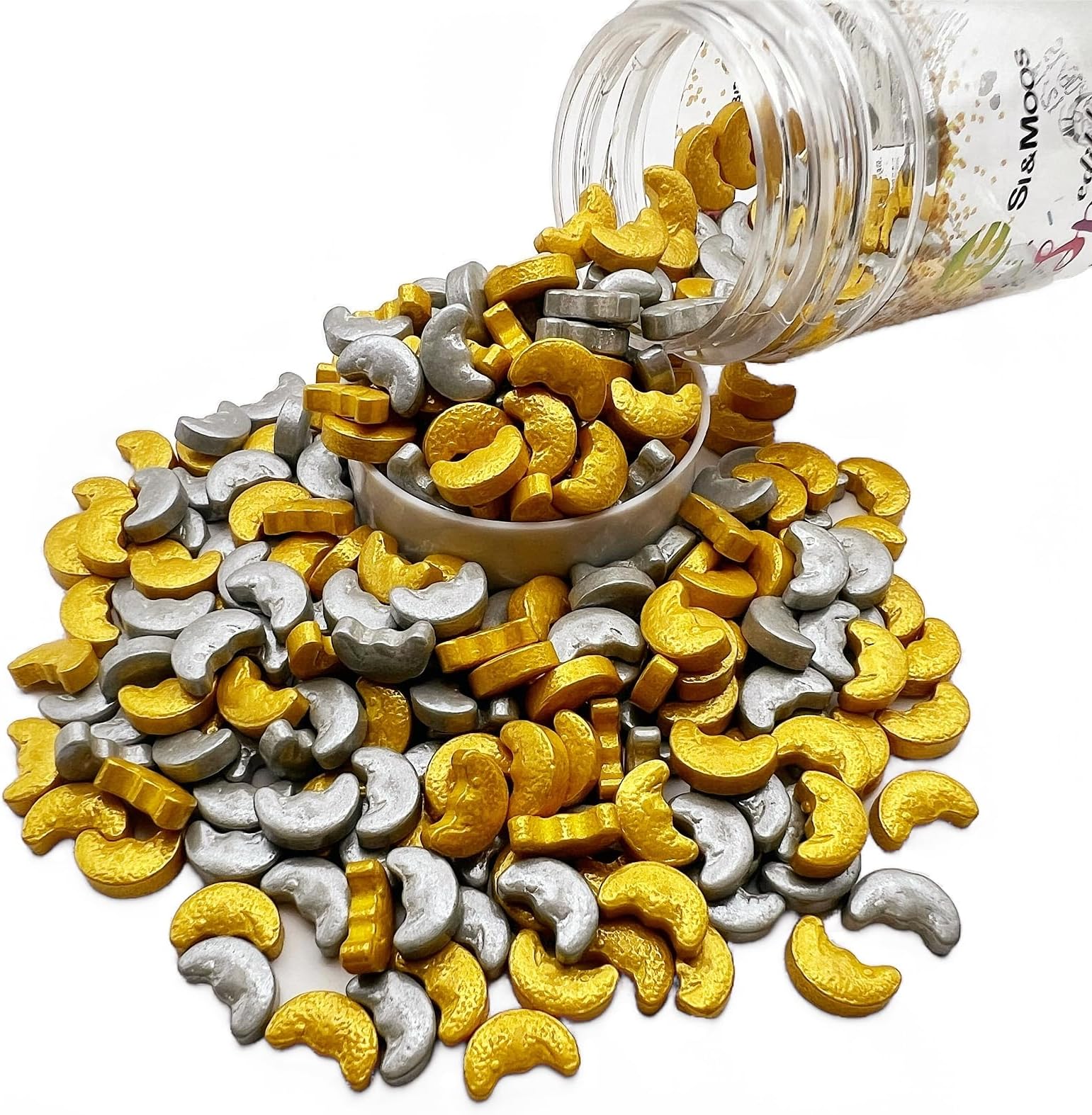 Gold and Silver Moon Mix Cake Toppers Sprinkles