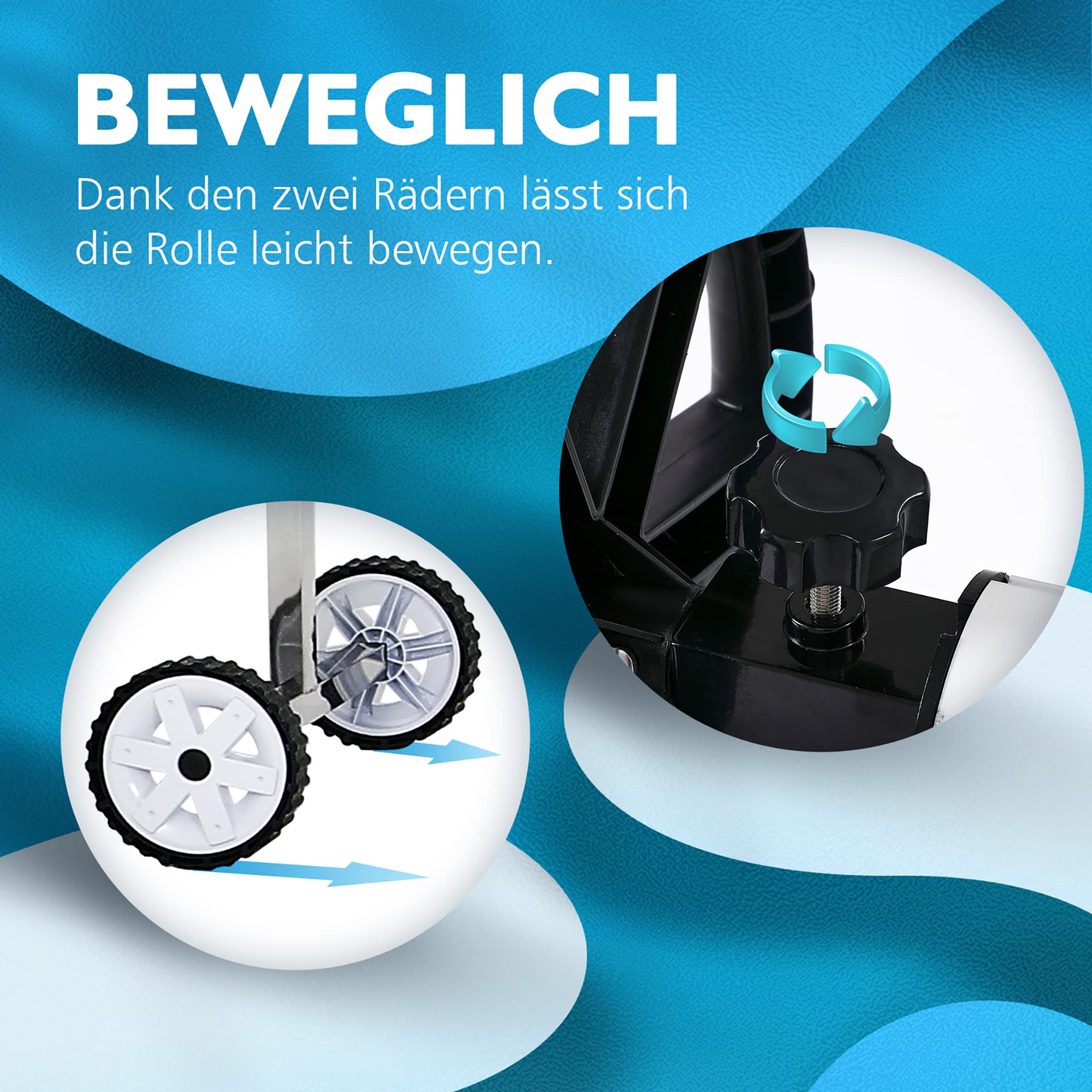 FIVMEN Pool Aufroller Poolabdeckung 3-5,7m Aufrollvorrichtung Mobiles für Plane, Premium Aufrollsystem inkl. Bänder Einstellbar Poolaufroller, Typ A