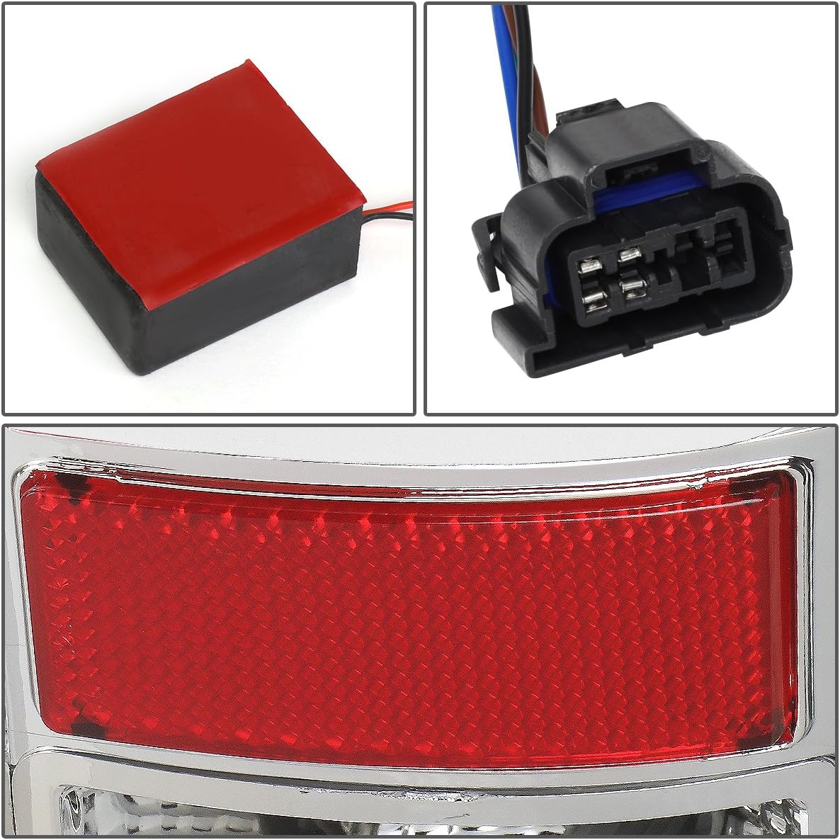 3D C-Style LED Tail Light Assembly Compatible with 07-14 GMC Sierra 1500 2500 HD 3500 HD Left and Right Brake Lamps Chrome Housing Clear Lens
