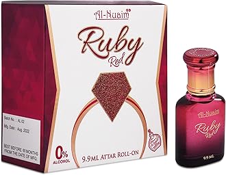 Al Nuaim Amer Series | Ruby Red Alcohol Free Unisex Attar - 9.9ml | Concentrated Perfume Oil | Premium-Grade Oriental Attar | Long Lasting Fragrance