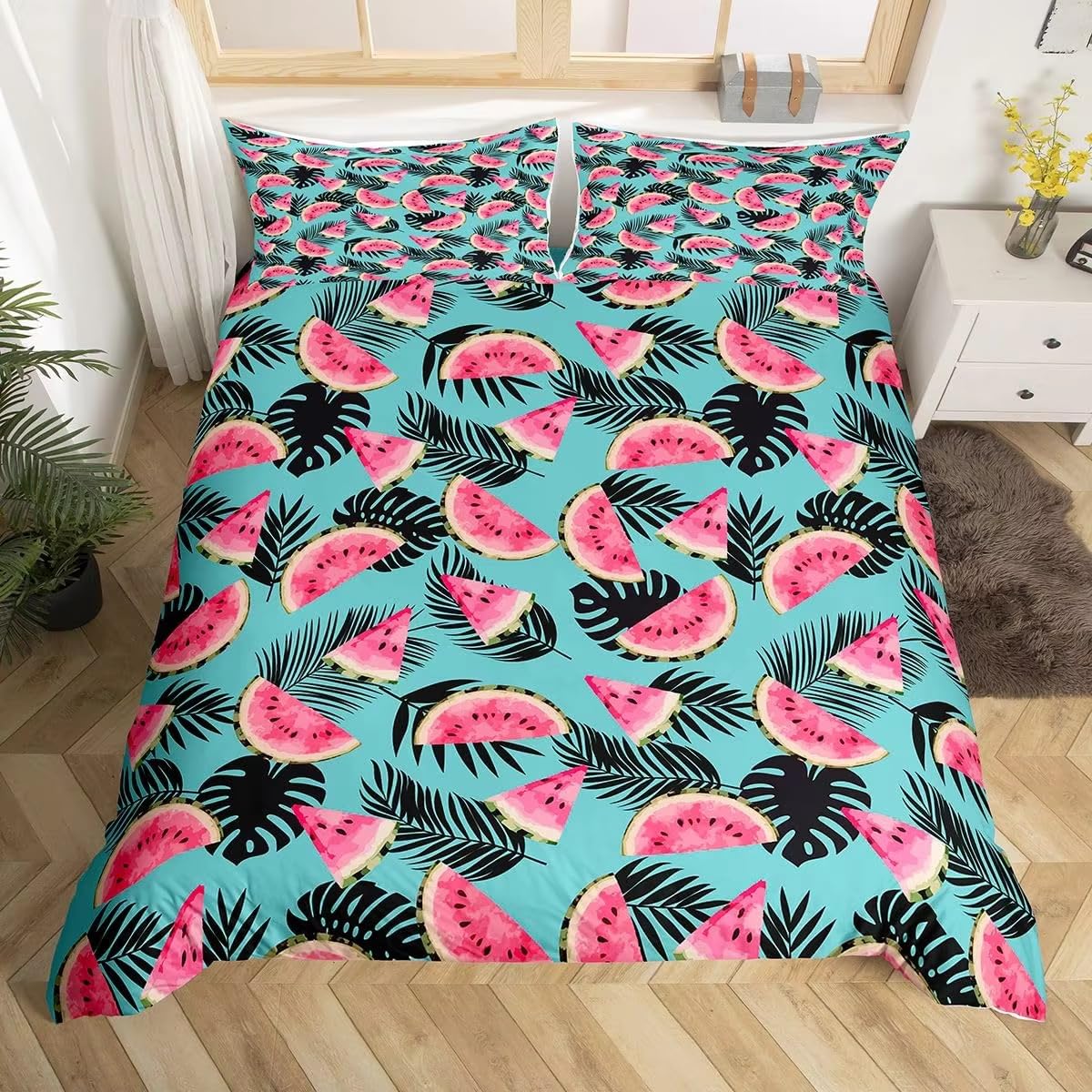 Parure de lit pastèque 220x240 cm pour une chambre adulte fraîche et colorée en été