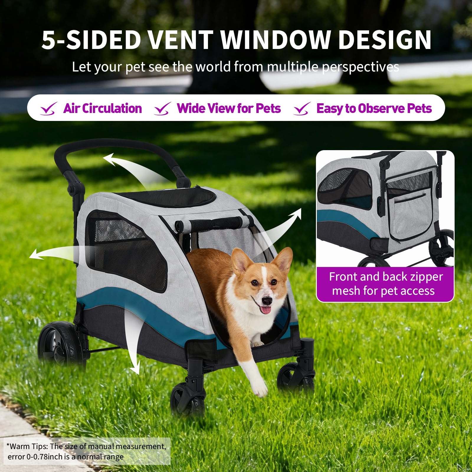Amazon.co.jp: ペットカート 大型犬用 折りたたみ式 メッシュ窓付き
