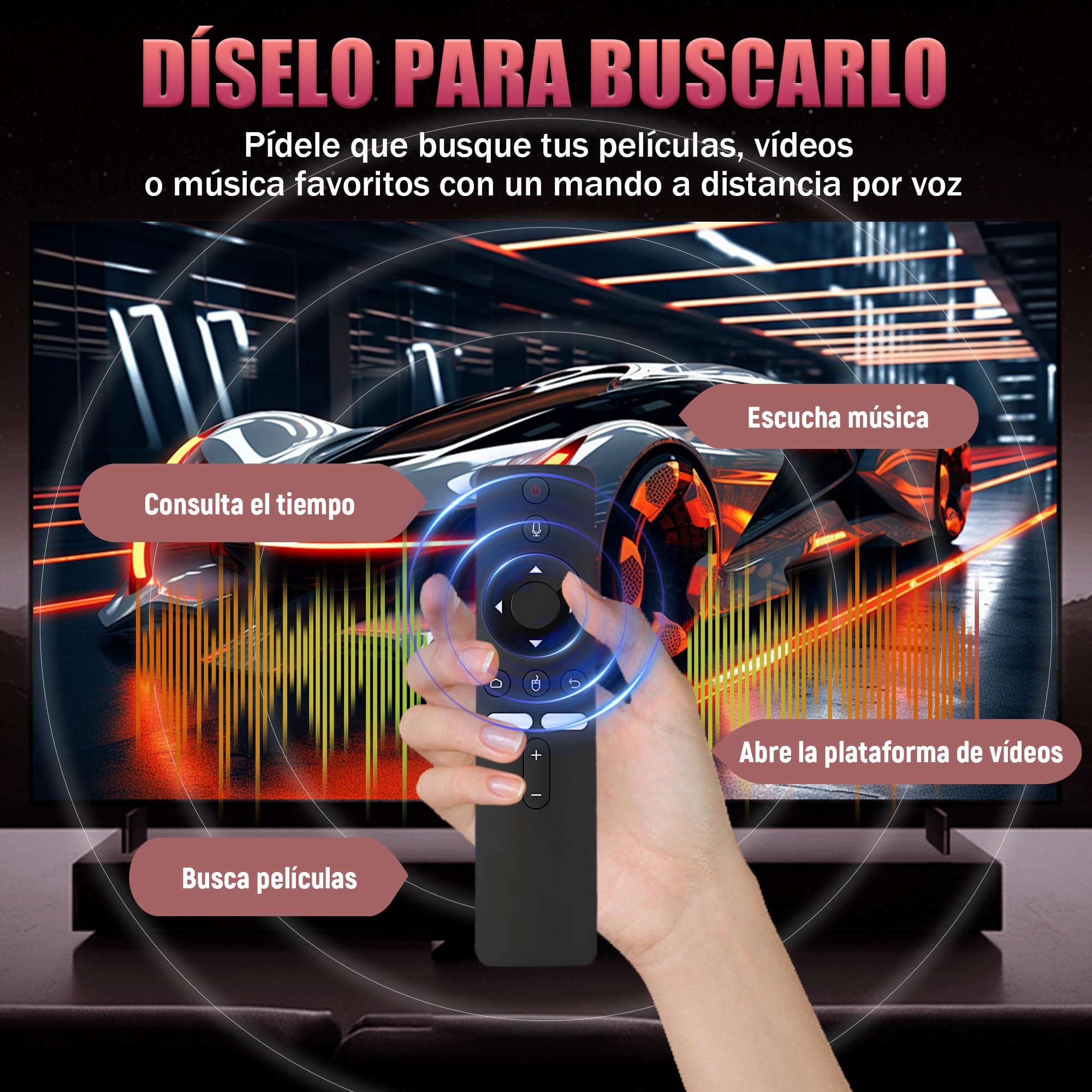 TV3 Pro Android 16.0 TV Stick, Stick Inteligente 4K HD para TV, H313 Quad-Core, WiFi 2.4GHz + 5GHz, Mando a Distancia por Voz Bluetooth, Dispositivo de TV por Internet Android para Hogar/Viajes