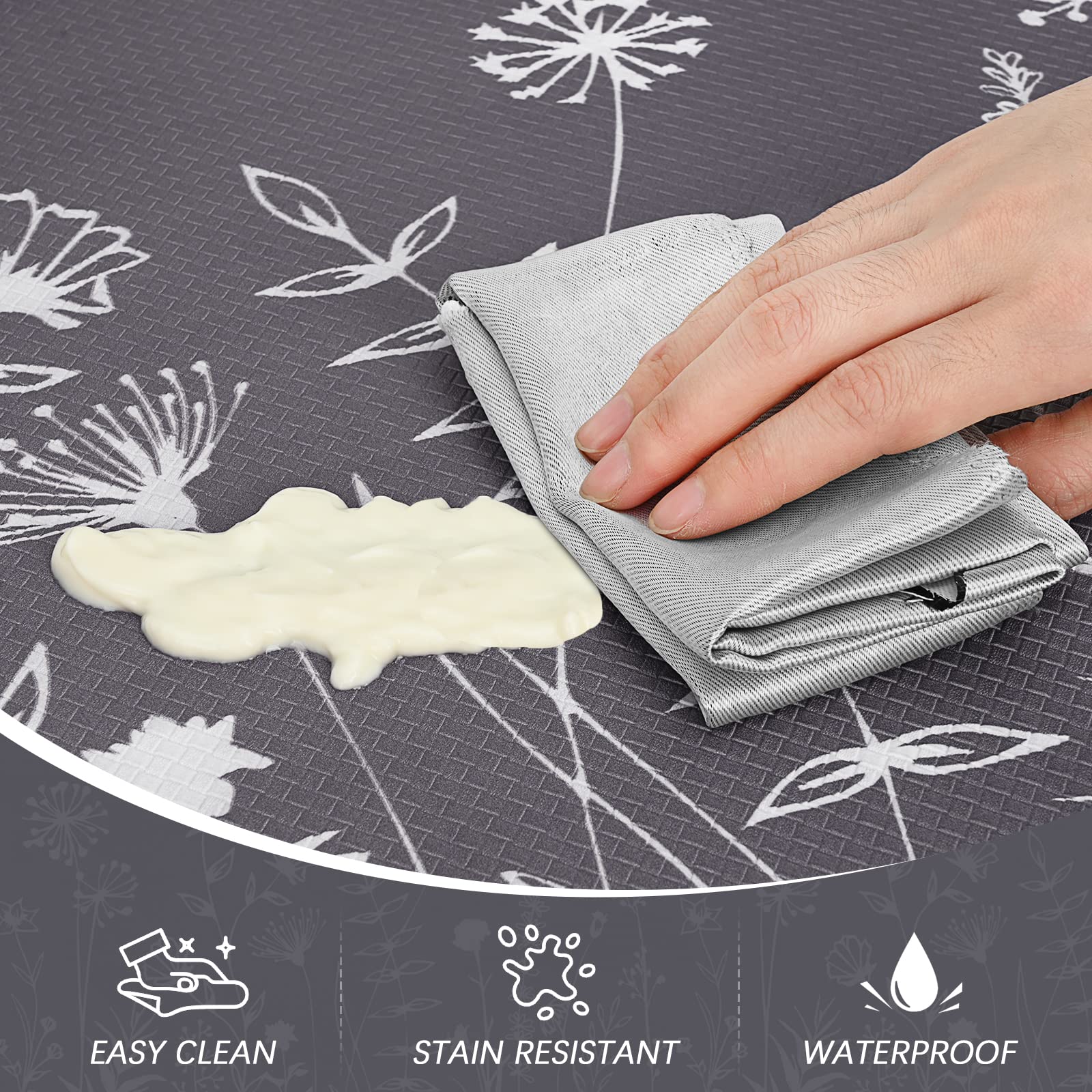 ASPMIZ Tappetino da cucina con motivo floreale, 3 pezzi, imbottito, anti-fatica, antiscivolo, in memory foam, impermeabile, per pavimento della cucina, 45,7 x 76,7 cm + 45,7 x 119,7 cm + 45,7 x 152,7