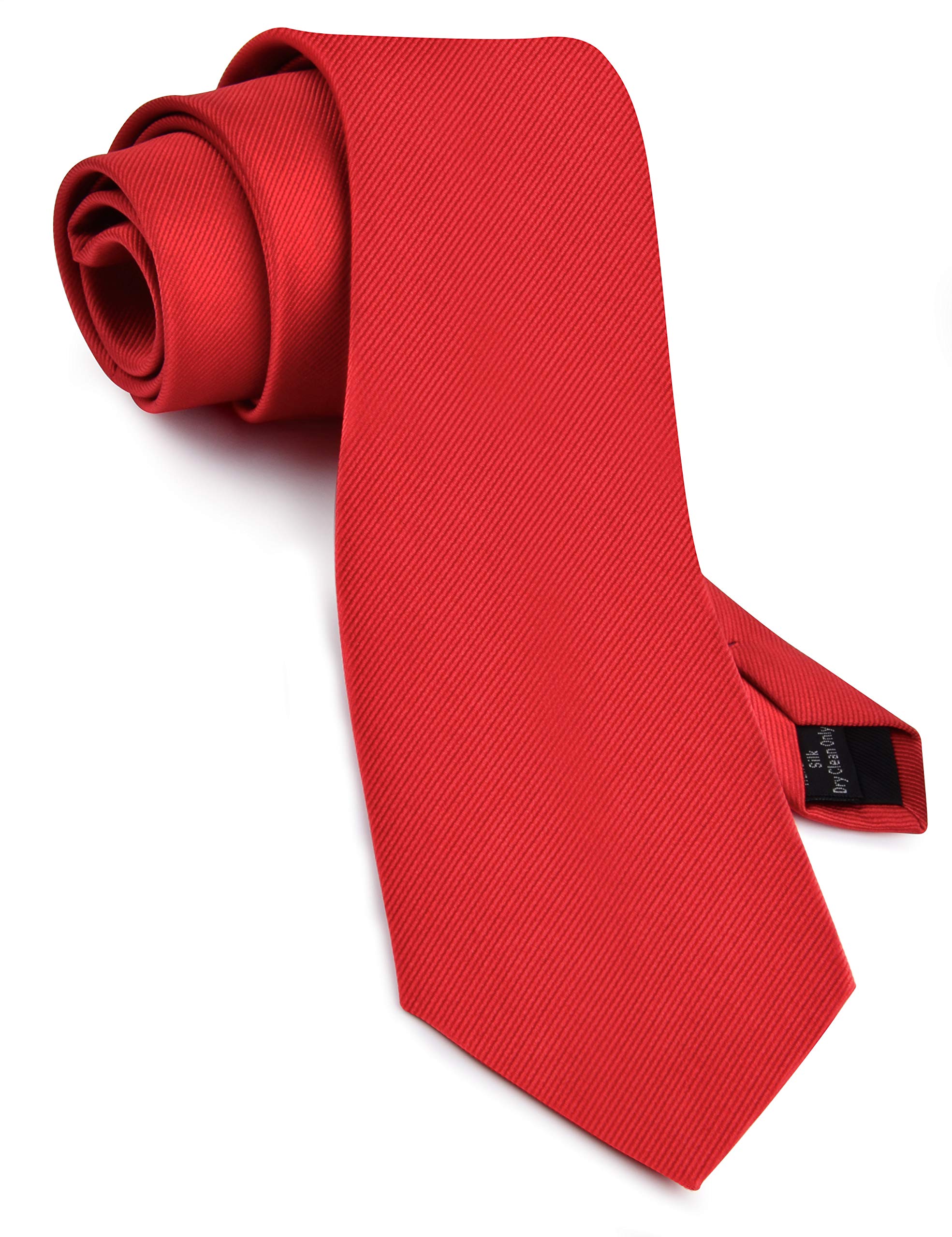 Gusleson Men's Red 3.15"(8Cm) Tie For Wedding Classic Silk Ties For Solid Necktie (Uk0791-01)
