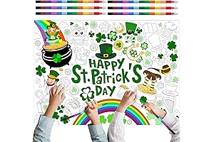 Giant St. Patrick's Day Interactive Coloring Poster & Crayons