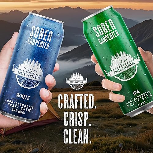 Miniatura 9 de SOBER CARPENTER - Cerveza sin alcohol de trigo blanco estilo belga, cerveza artesanal para todas las ocasiones, licores sin alcohol y alternativa al