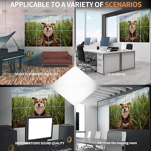 Miniatura 7 de Paneles acústicos artísticos, panel de pared acústico insonorizado con panel autoadhesivo decorativo absorbente de sonido, tratamiento acústico