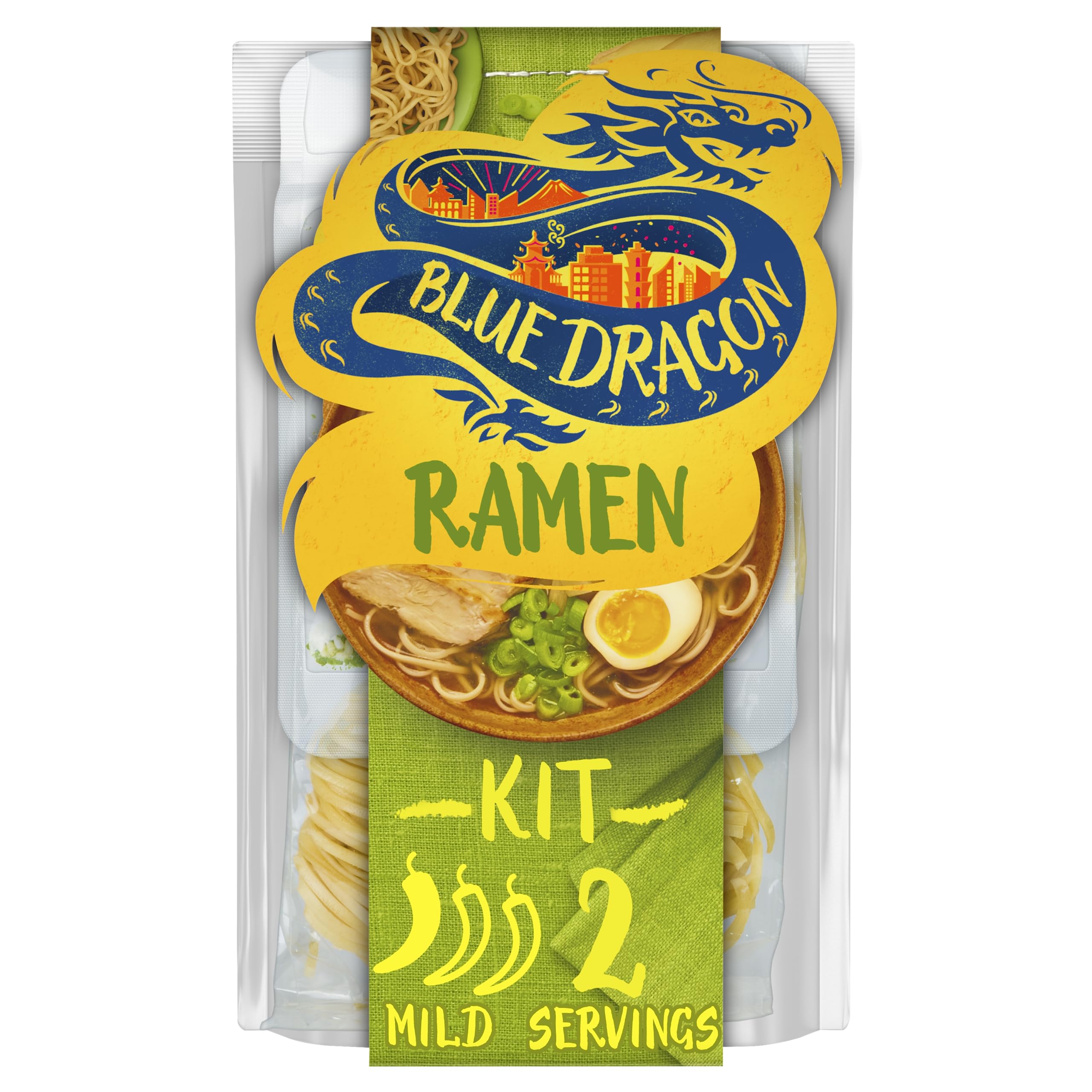 Ramen Noodle Kit 201g | Mild Spice | Serves 2 | Authentic Flavour Meal Kit Including Broth, Noodles & Garnish