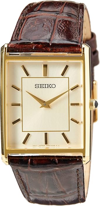 Seiko SWR064P1 Men's Quartz Watch Stainless Steel with Leather Strap