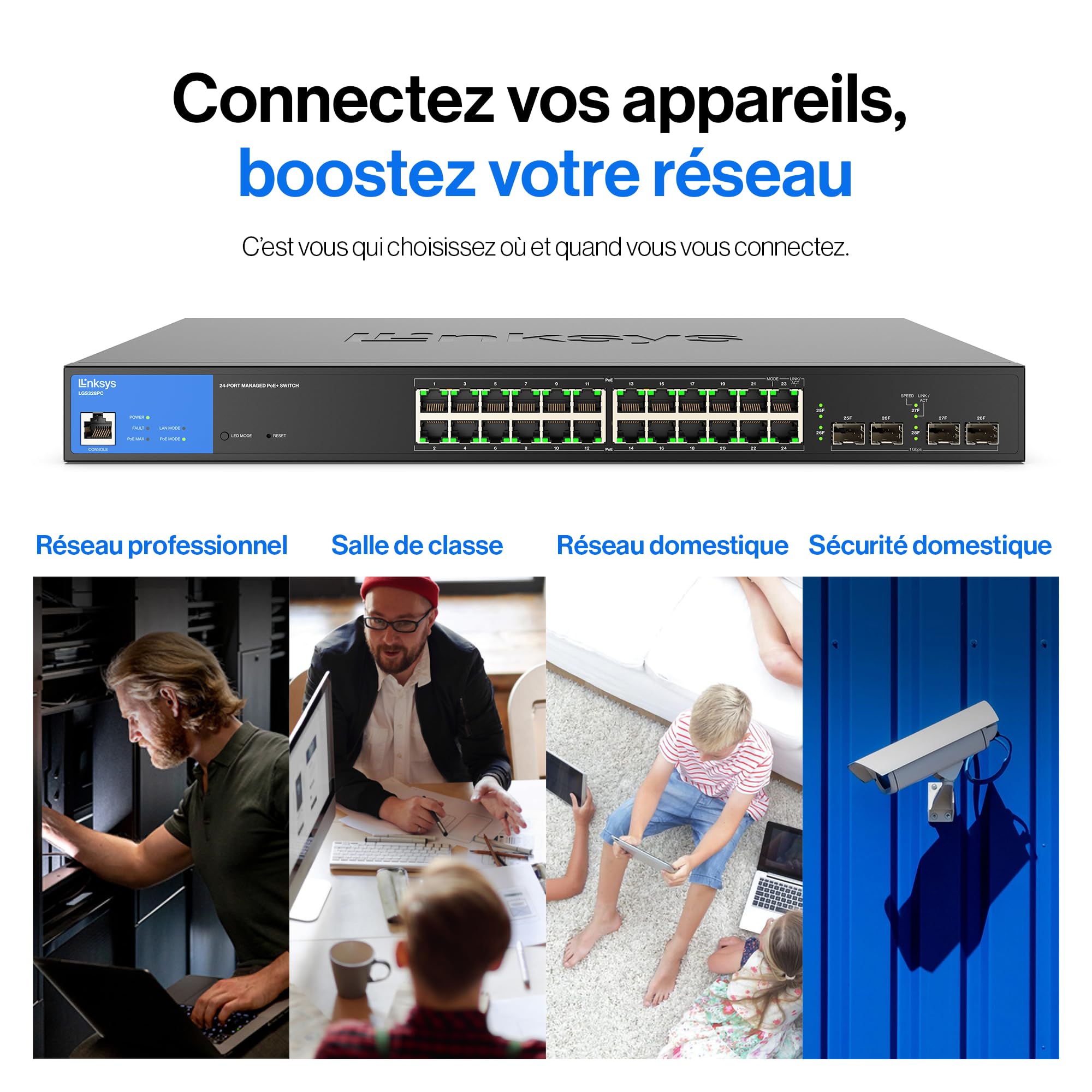 Extension du Réseau Compacte : Plus Grande Capacité Réseau pour des Connexions Stables sur les Appareils : Caméras de Surveillance, Points d'Accès et Systèmes de Sécurité, au Bureau et à la Maison