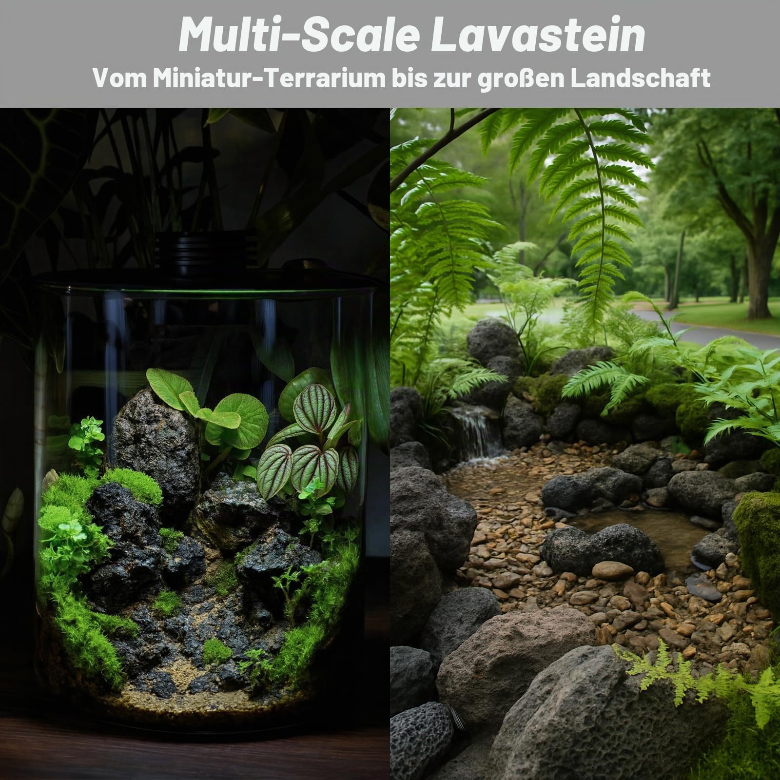 Schwarze Lavasteine 2,25kg Natürlicher Vulkanstein für Aquarium Feuerstelle Sukkulenten-Pflanzgefäße Bonsai und Gartengestaltung,3 Stück 10-15 cm