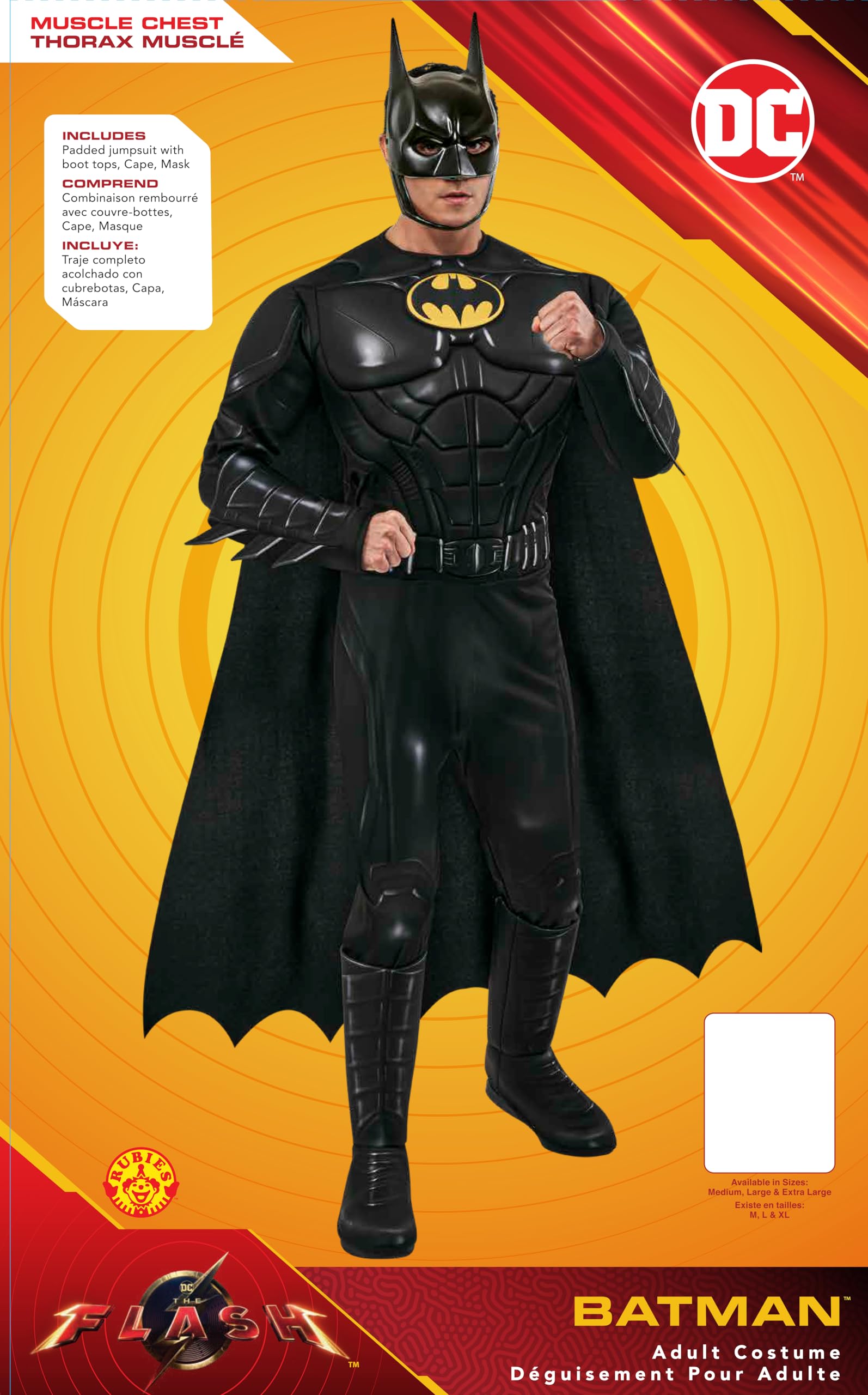 Rubie's - Disfraz de Batman (Keaton) de Dc Comics Flash the Movie para hombre