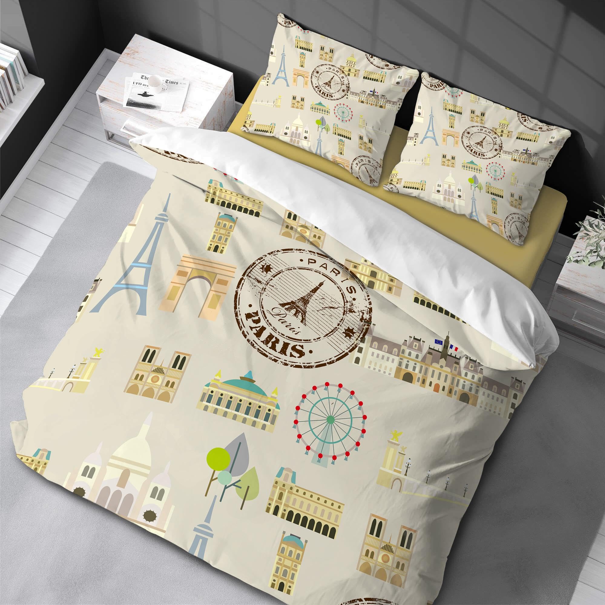Housse de couette dessin animé pour chambre d'enfant et ado respirante 135x190