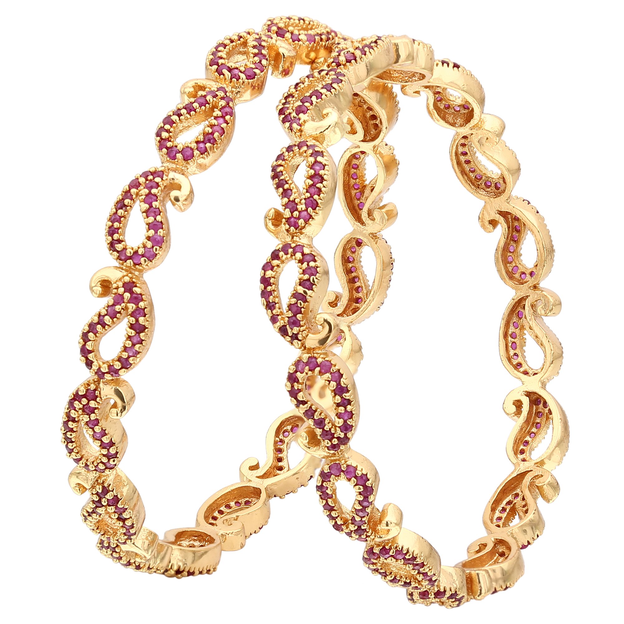 Sasitrends CZ/AD Micro Gold Plated American Diamond Mango Design Bangles for Women (Full Ruby, 2.6) (B07B13PKTH) Amazon Price History, Amazon Price Tracker