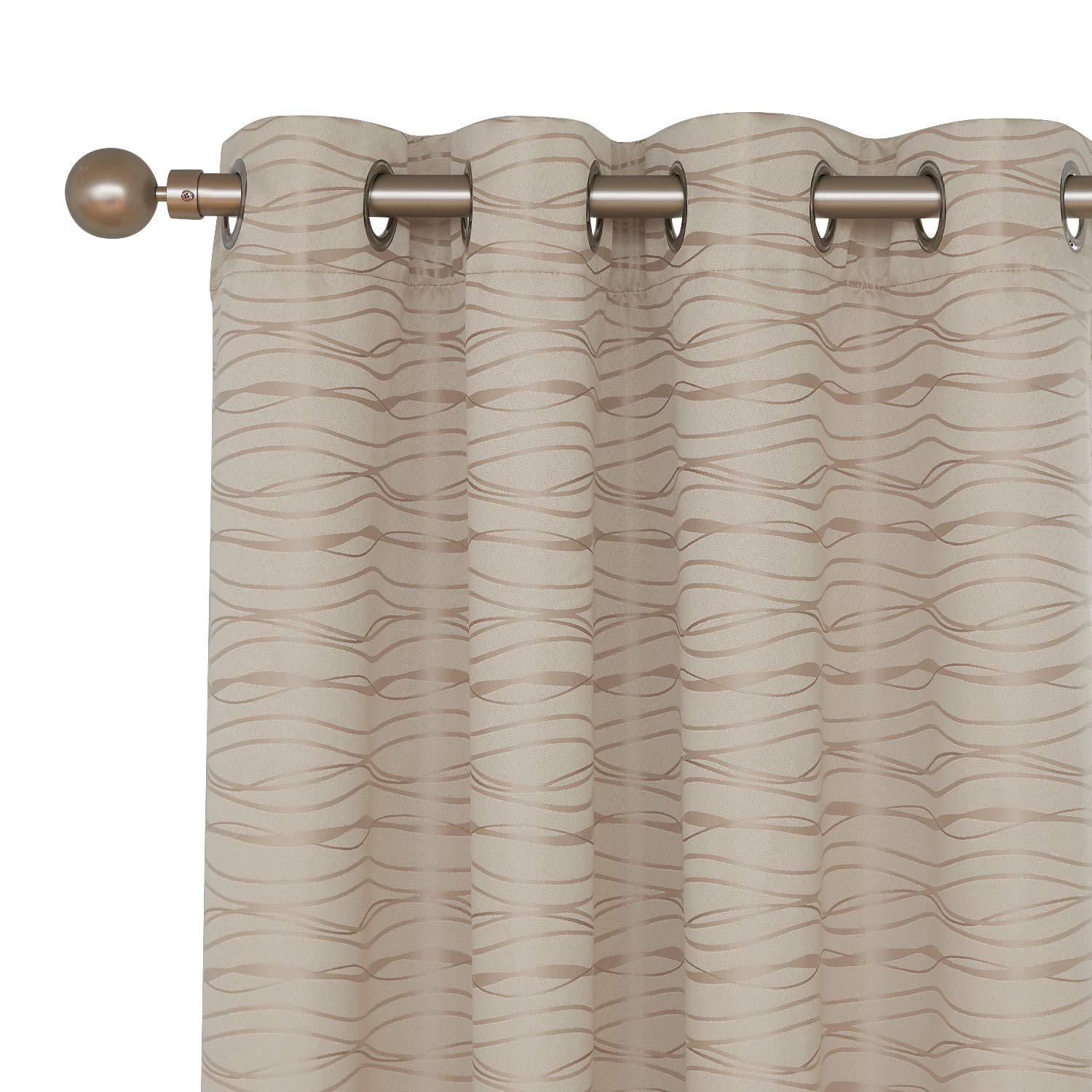 Beige patterned curtains