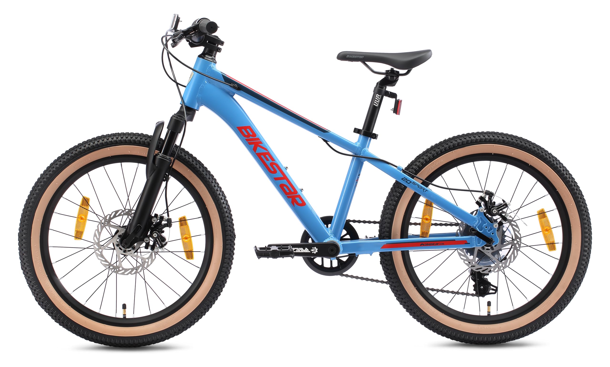 BIKESTAR Bicicleta de montaña Juvenil de Aluminio 20 Pulgadas de 6 a 9 años | Bici niños Cambio Shimano de 7 velocidades, Freno de Disco, Horquilla de suspensión |