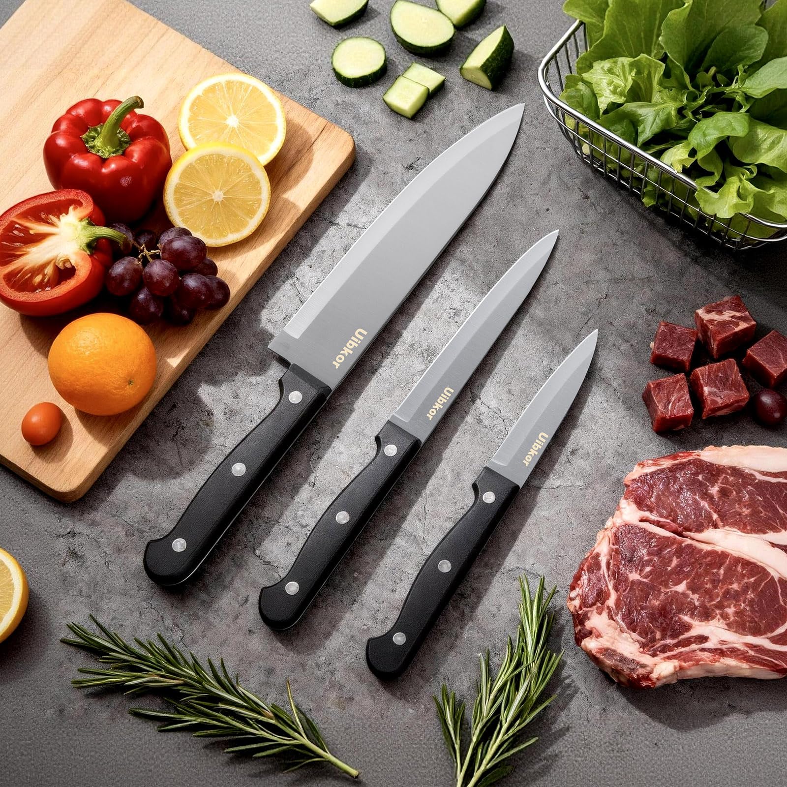 Kitchen Knife, 3-Pcs Knife Set, 8 Inch Chef Knife, 5 Inch Utility Knife — Amazon image 5