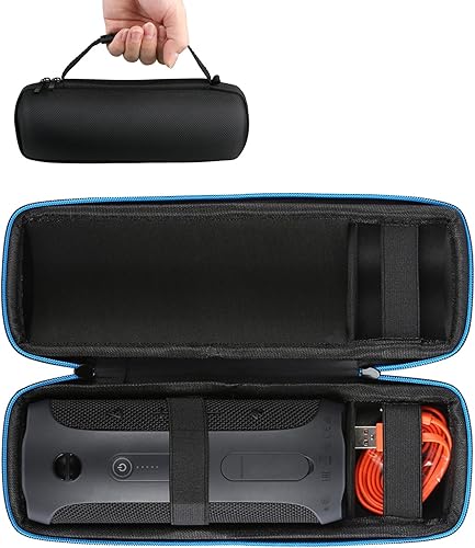 Miniatura 4 de JBL Charge 5 - Altavoz Bluetooth portátil con carcasa rígida Megen con funda de viaje IP67 impermeable y carga USB azul