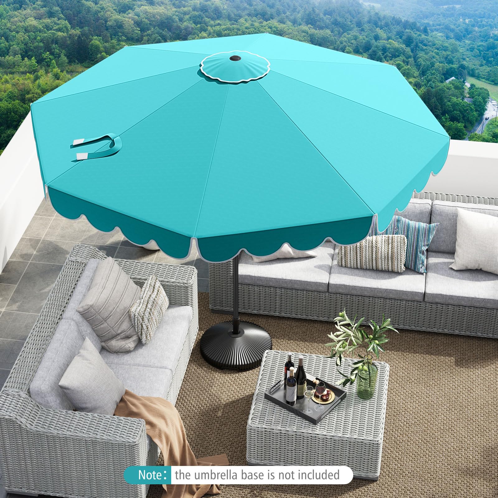cantilever patio umbrellas costco 11' LED Solar Round Cantilever Umbrella