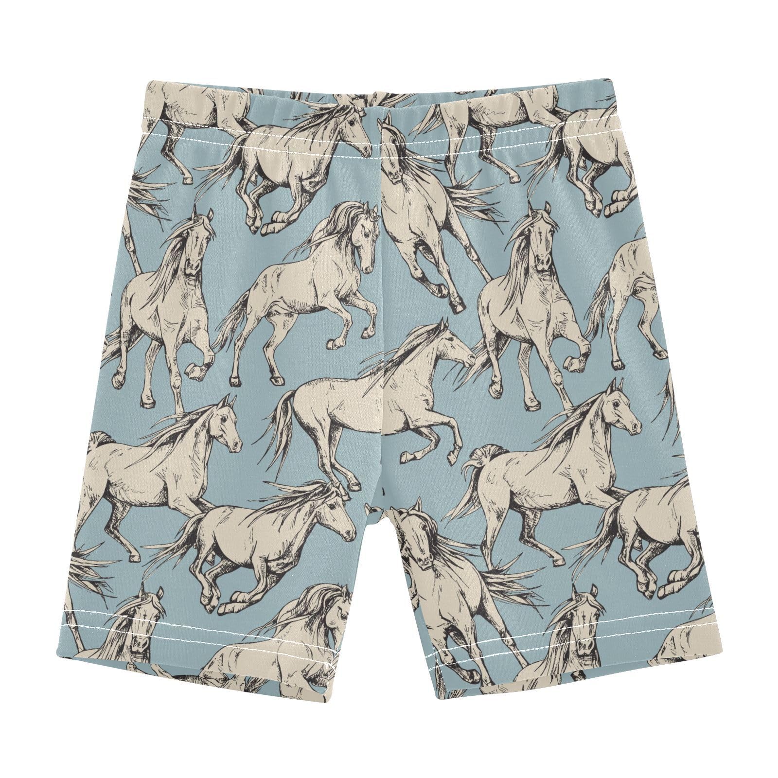 JHKKU Girls Horses Shorts Cotton Cartwheel Bike Kids Biker Under Dress Dance Short Girl Clothes 10Y