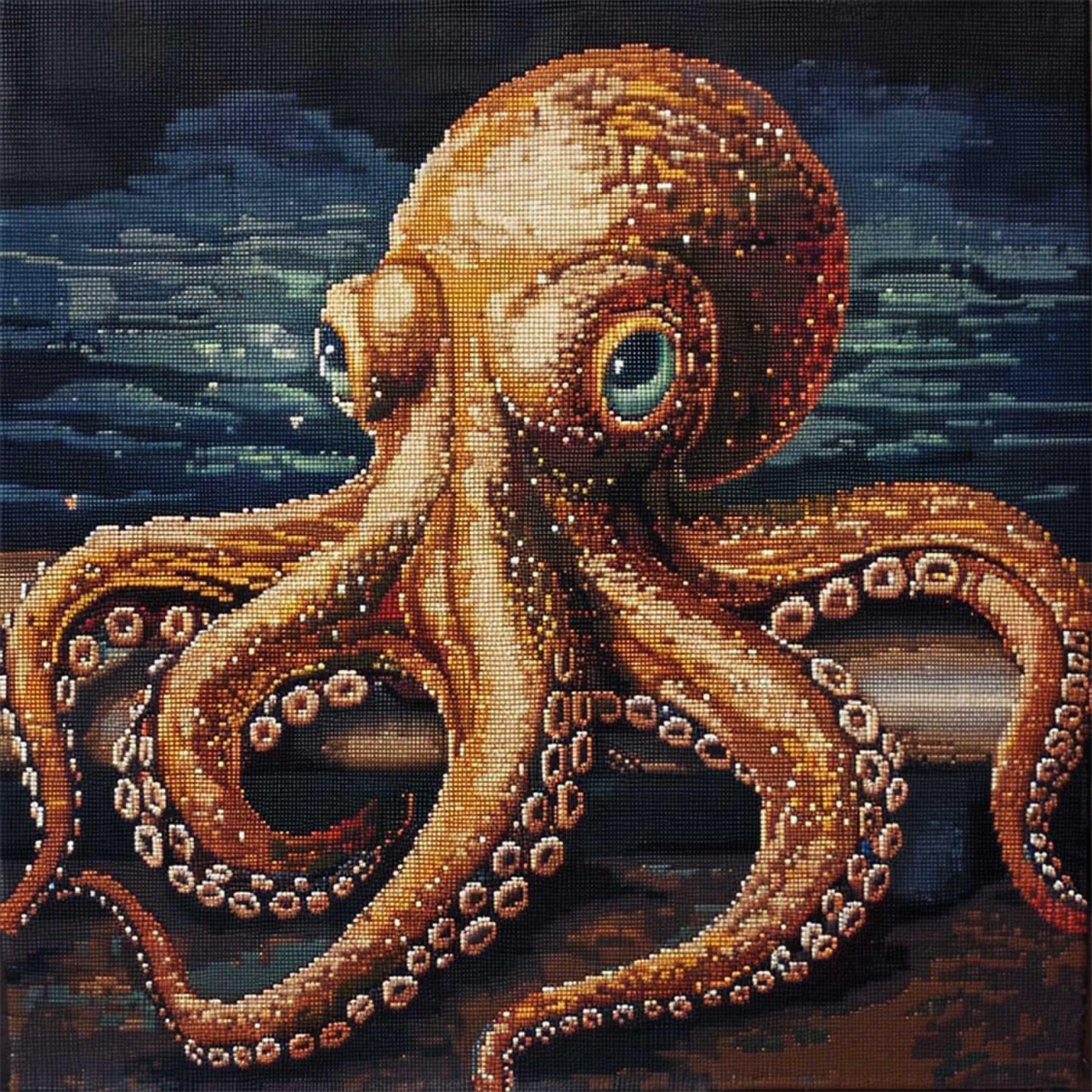 WallustrioaW Latch Hook Cushion Pillow Cover kit for Adults,Animal Octopus