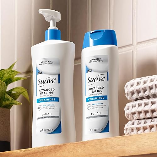 Miniatura 6 de Suave + Loción curativa avanzada para manos y cuerpo para mujeres con ceramidas para piel muy seca, hidratante, no grasosa, crema hidratante sin