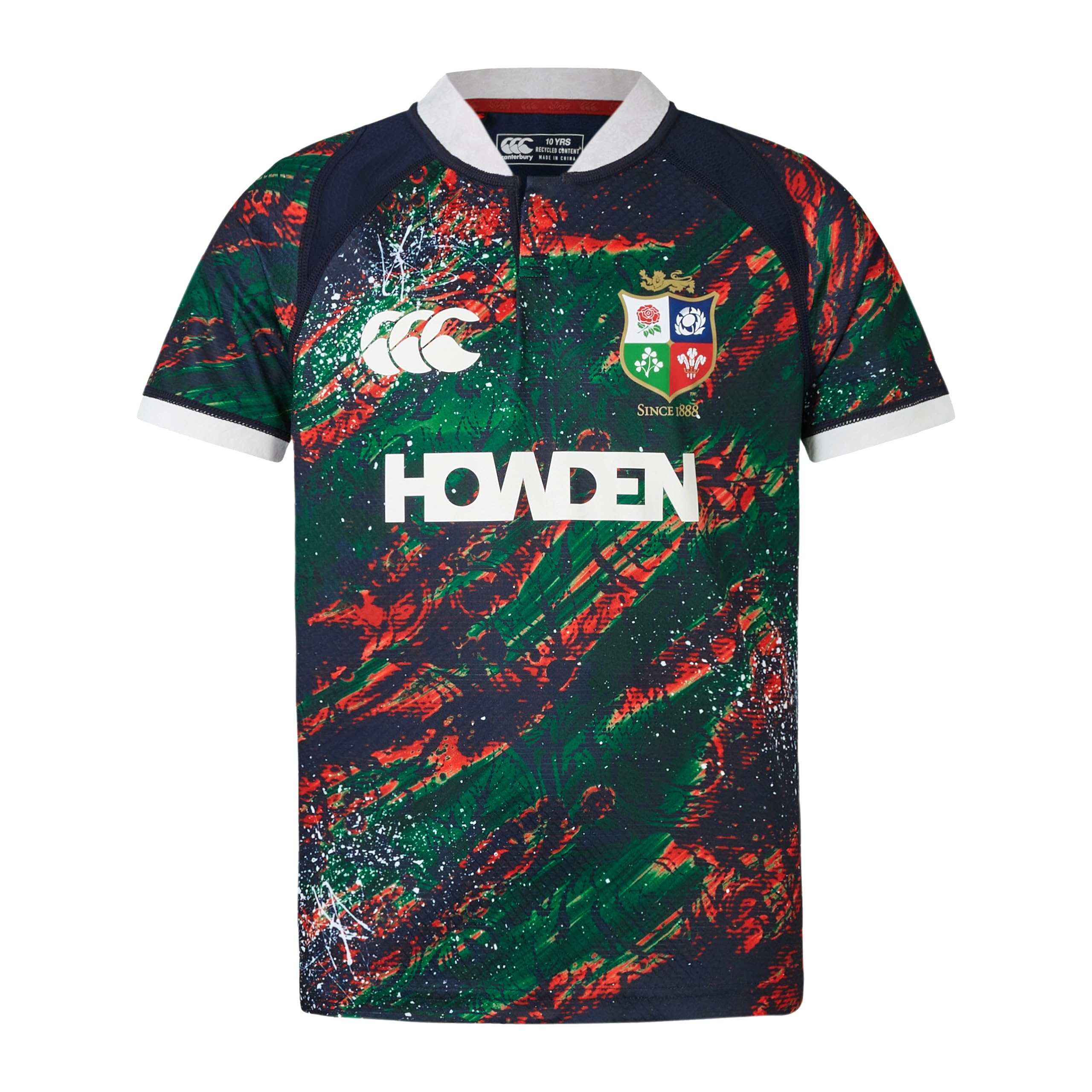 Canterbury Junior Unisex British & Irish Lions Canterbury Warm Up Rugby Jersey | Replica Fit | Official British & Irish Lions Licensed Product Technical Rugby Jersey, Dark Sapphire/Rddaha/Egrt/Scar, 8