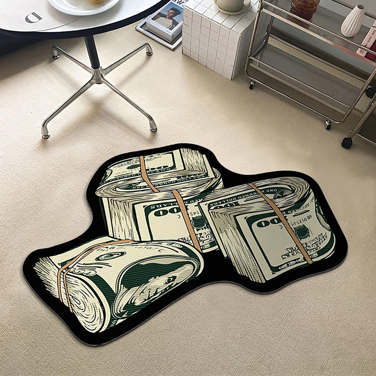 QMYOP Money Rug, Area Rug, 100 Dollar Bill Design