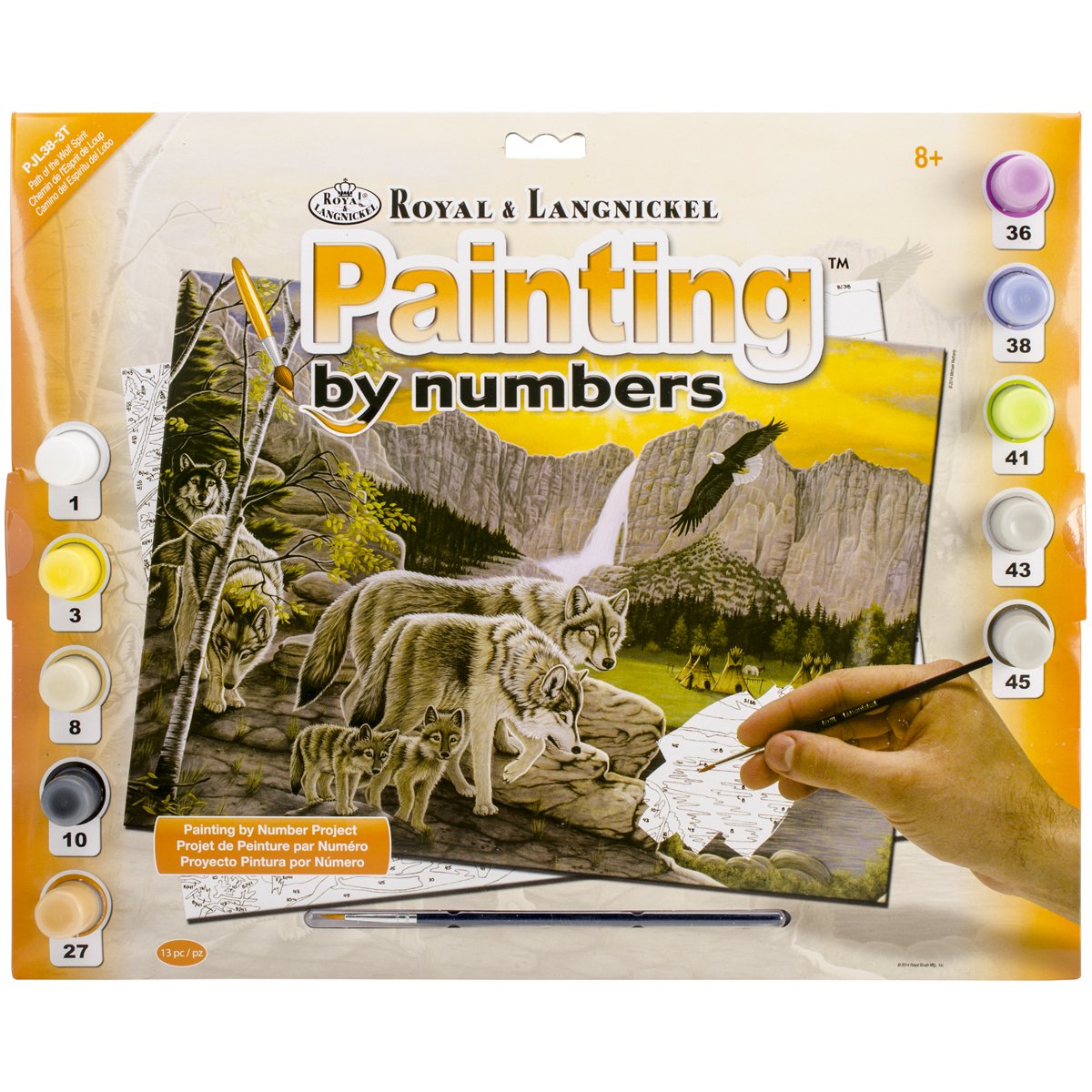 ROYAL BRUSH Junior Large Paint by Number Kit 15.25"X11.25"-Path of The Wolf Spirit