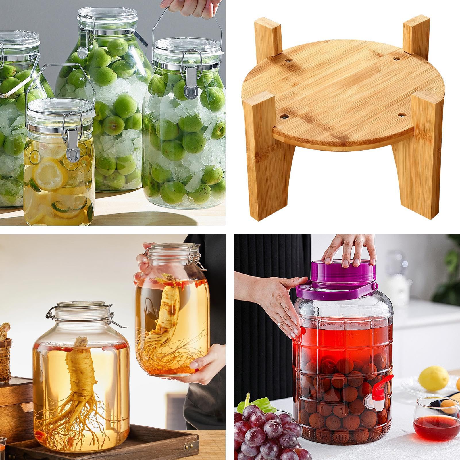 Soporte dispensador de bebidas - Elevador de mesa para mejorar la estabilidad, soporte para tarro de limonada de mostrador, base con espacio libre para grifo para barril de agua, suporto