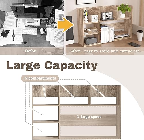 Miniatura 4 de Jerry & Maggie Estantes organizadores de escritorio extra grandes para organización de oficina, estante de almacenamiento de múltiples unidades,