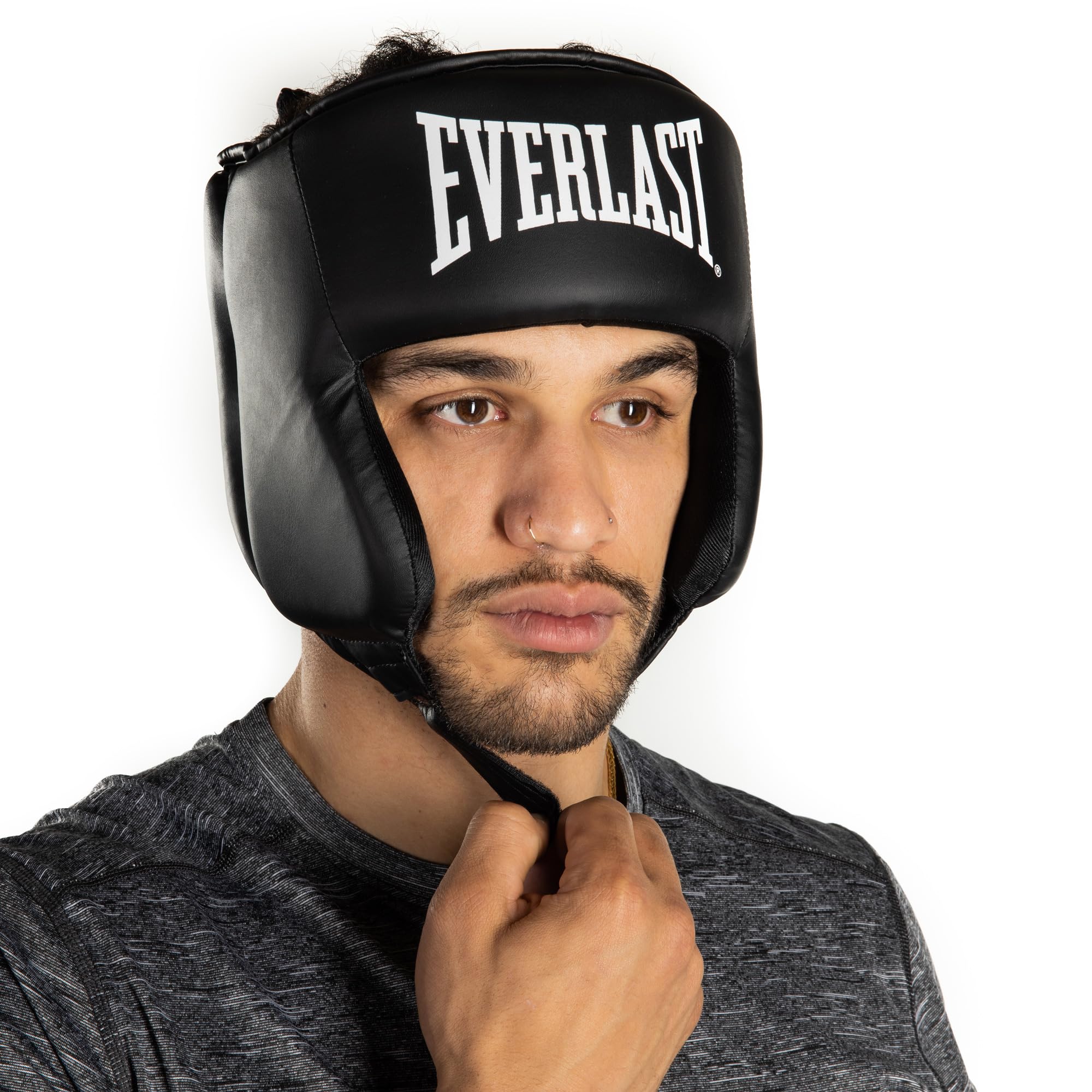 Everlast Core Casco da boxe L/XL – Casco leggero con cinturino auricolare integrato, zona posteriore imbottita e chiusura in velcro regolabile