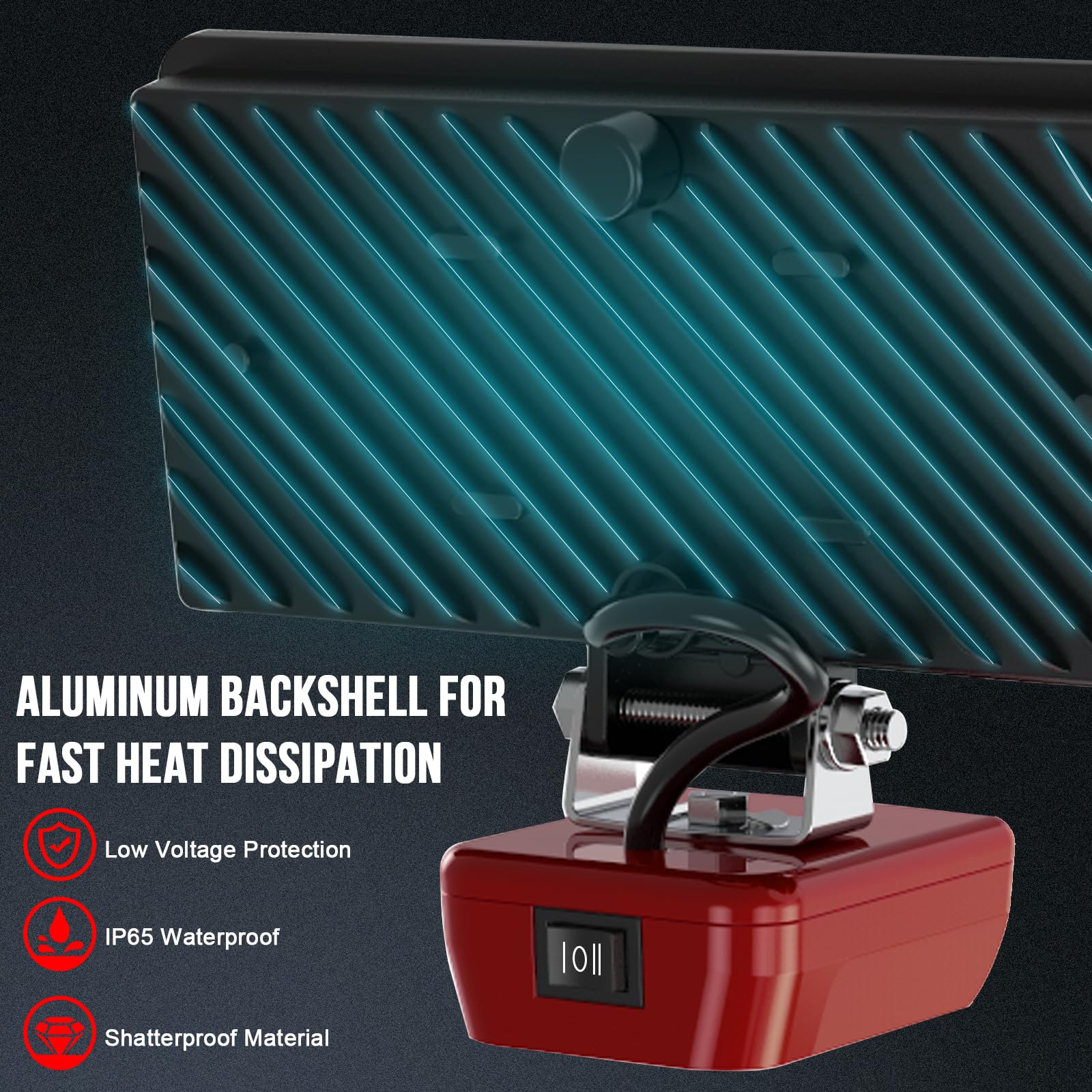 Luz Compatible con Milwaukee 18V,Lámpara de Trabajo Led Sin Cuerda 38W 6000Lm Linterna Recargable con Protección de Baja Tensión Y USB,Liderar El Camino Focos Alimentados por Baterías