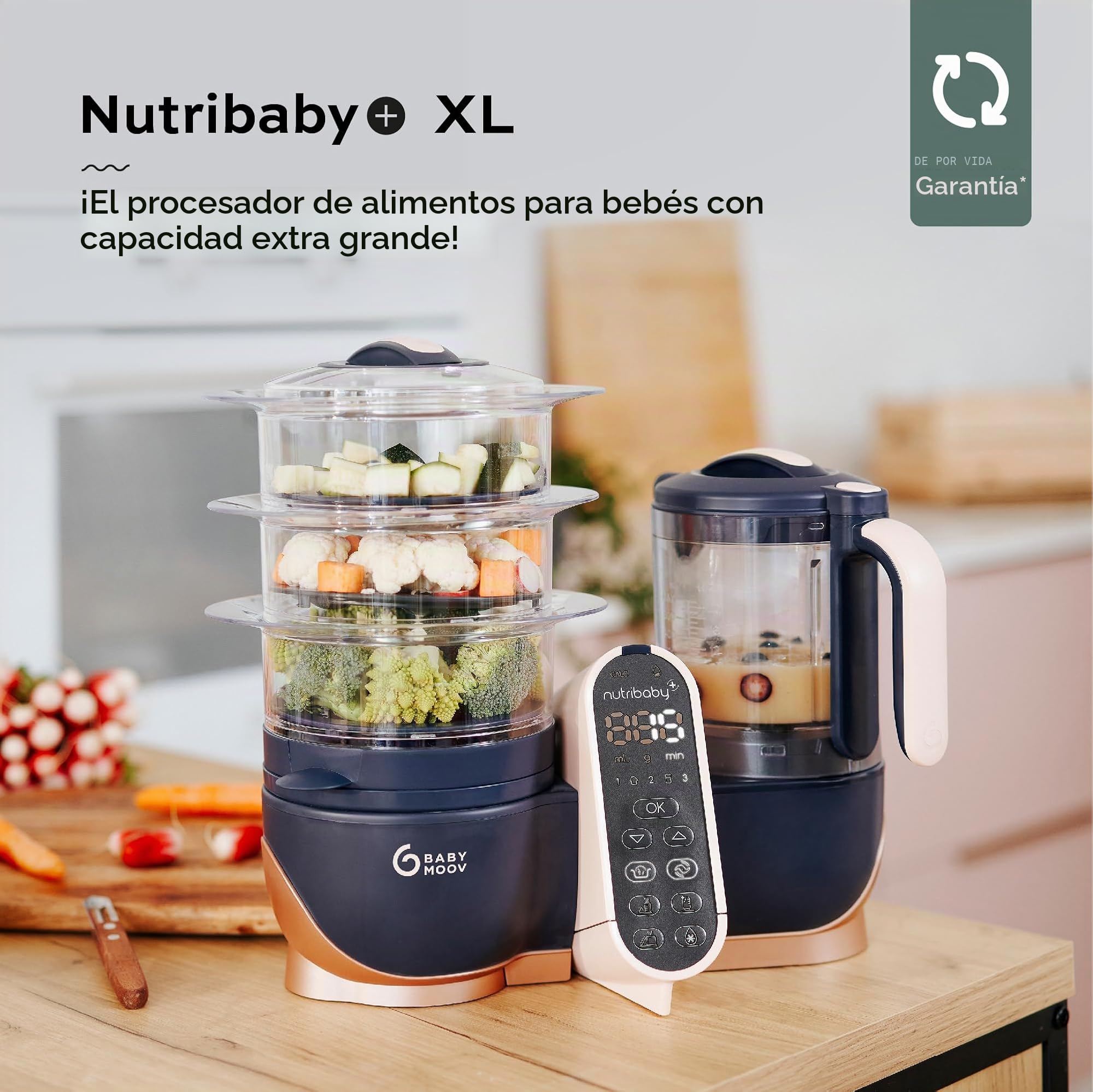 Robots de cocina marca Babymoov. Modelo Robot Nutribaby + XL Babymoov