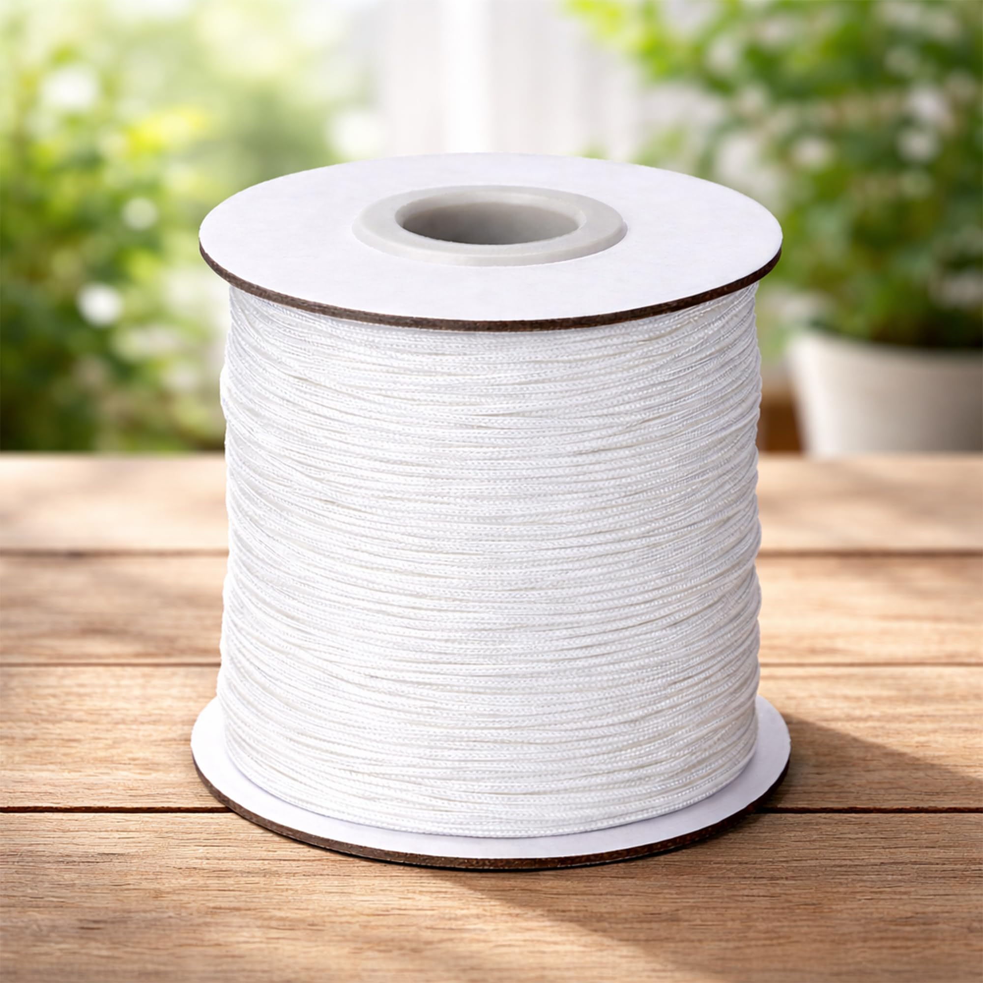 Trimming Shop 2mm Braided Nylon Blind Cord 100 Metres White String for Aluminium Blinds, Roman Shades & Window Restringing, Suitable for Gardening & DIY Use — image 1
