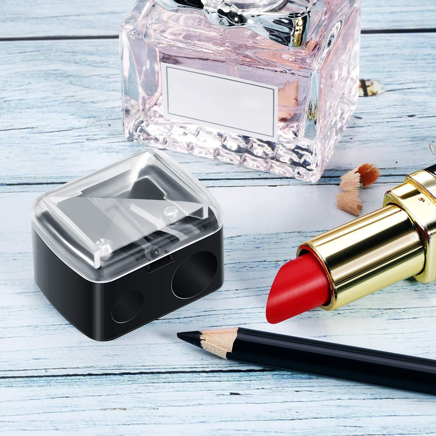 generico Temperamatite per Trucco a Doppio Foro, per Ciglia, Matita Labbra, Eyeliner e Ombretto, Lama Affilata Anti-Rottura