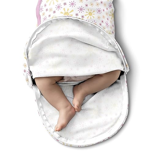 Miniatura 7 de SwaddleMe Luxe Whisper - Manta silenciosa, tamaño pequeñomediano, de 0 a 3 meses, paquete de 2 (You Are My Sunshine), extra suave, con cierre de