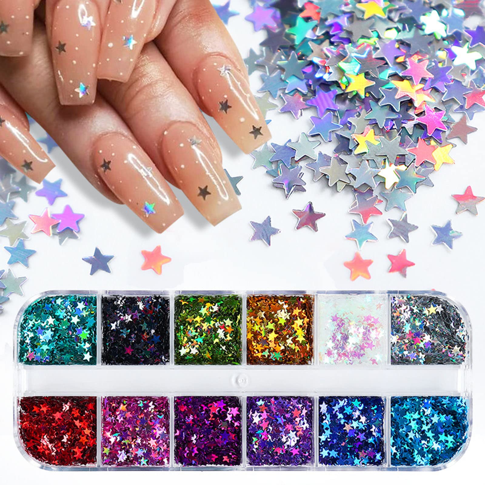 Fall 3D Sequins Autumn Star Shape Glitter for Acrylic Nails Decoration Resin Mold