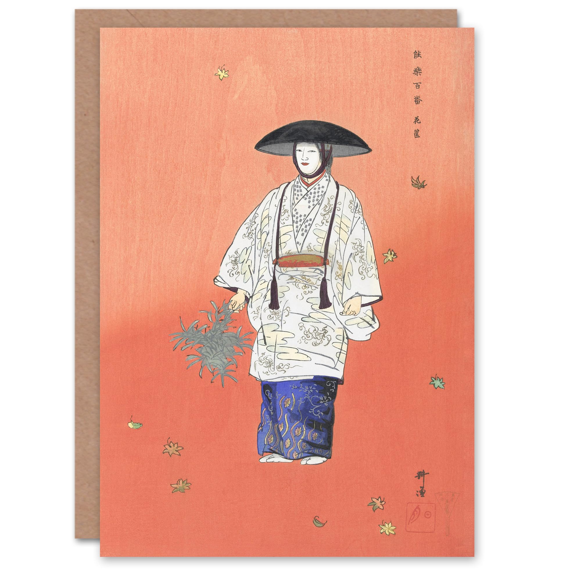 Artery8 Kogyo Tsukioka Japanese Art Card Actor in the Noh Play Hanagatami