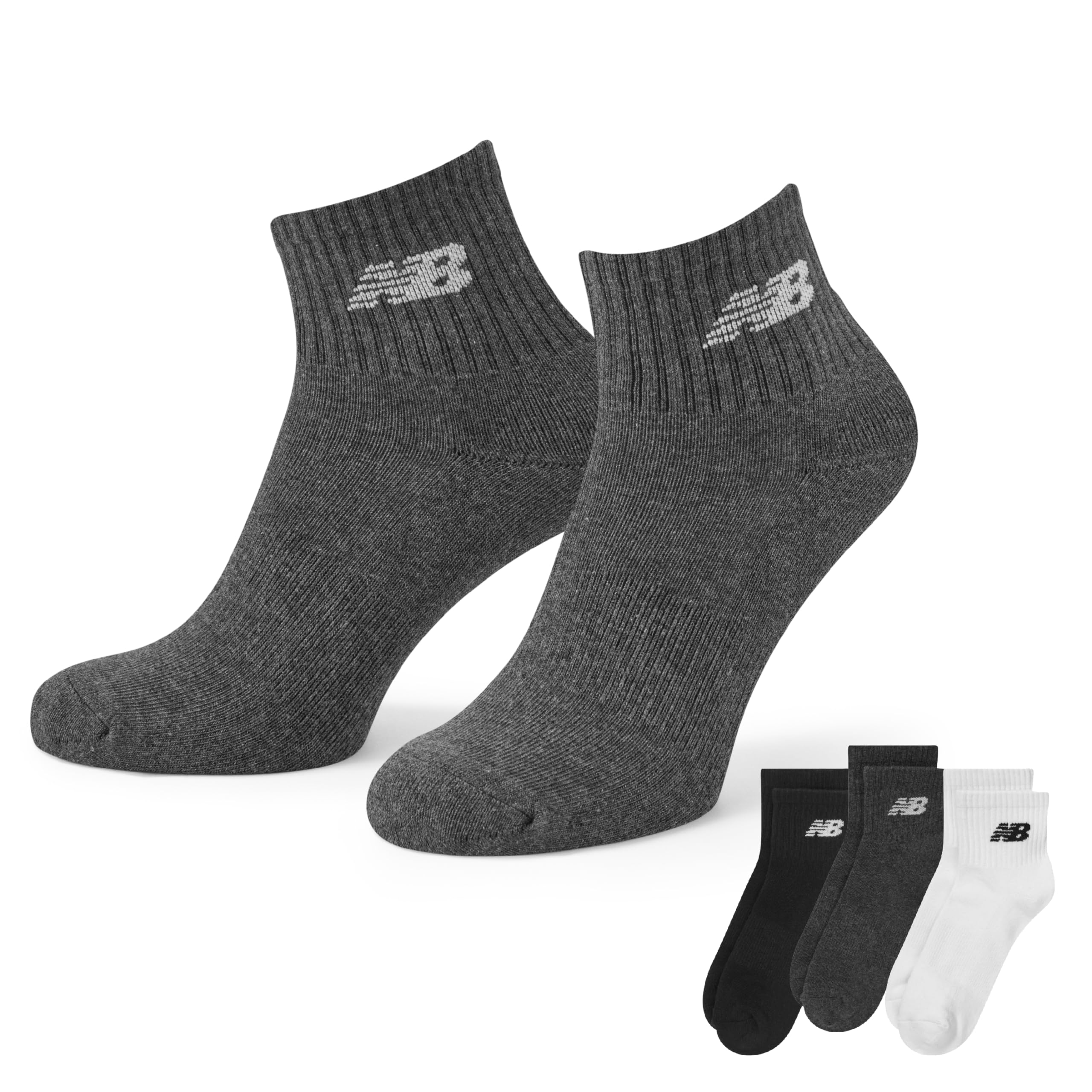 New Balance Unisex Assorted Nb Everyday 3 Pack Ankle Socks Large