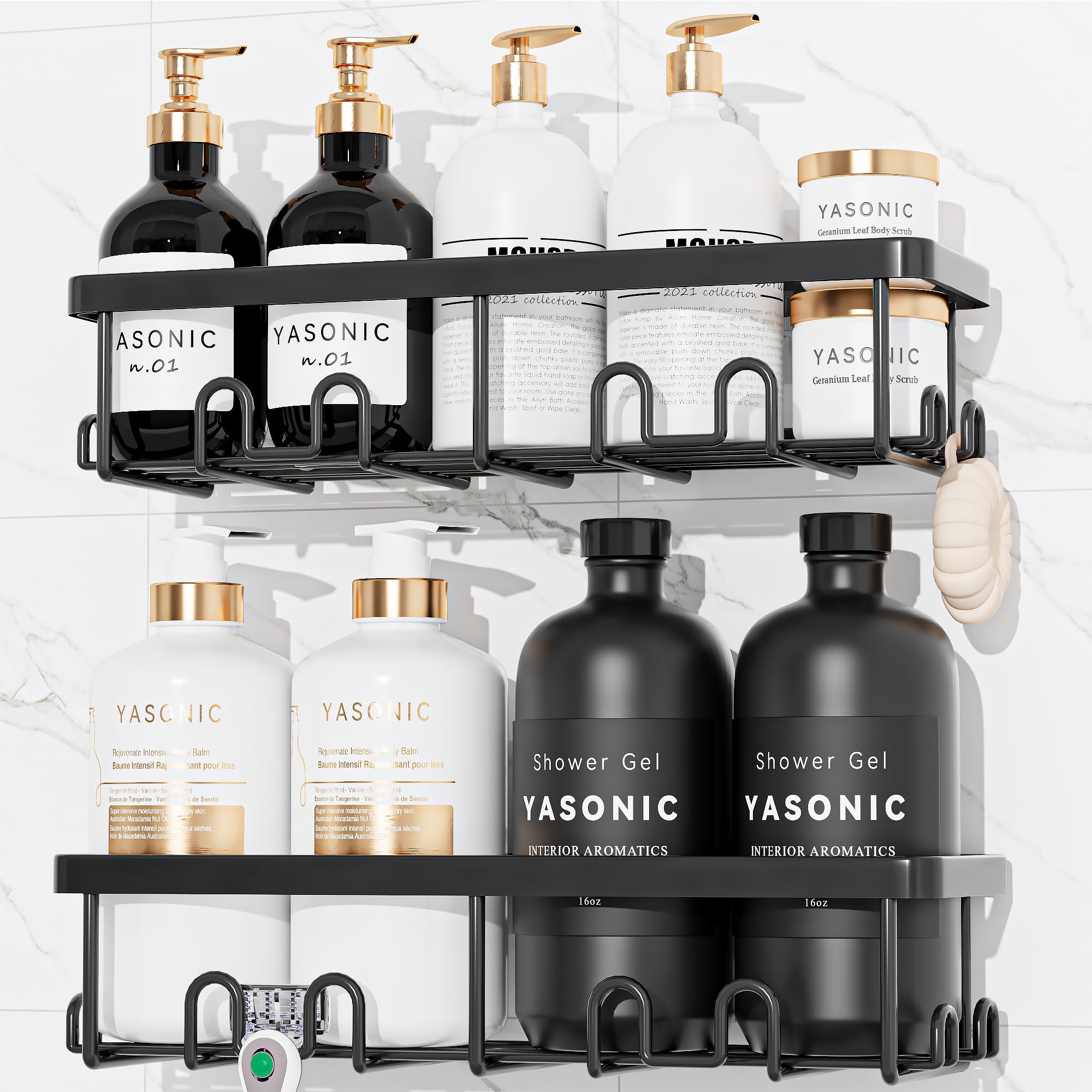 Photo 1 of YASONIC Shower Caddy Adhesive, Rustproof Shower Organizer, Wall Shower Rack