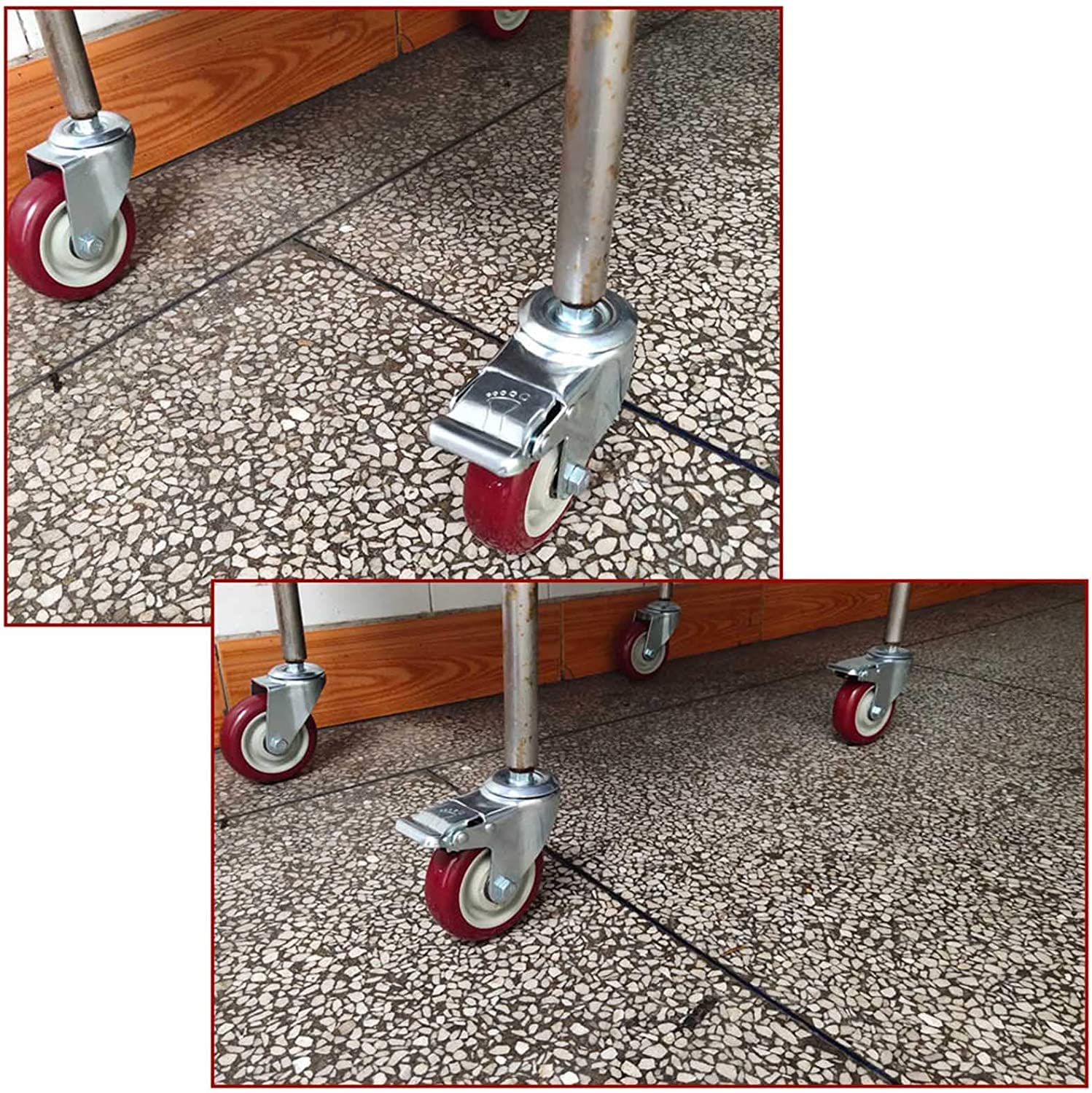 Bürorollen, Transportrollen, Schwerlastrollen, mit Bremsen, Polyurethanrollen, Breite: 32 mm