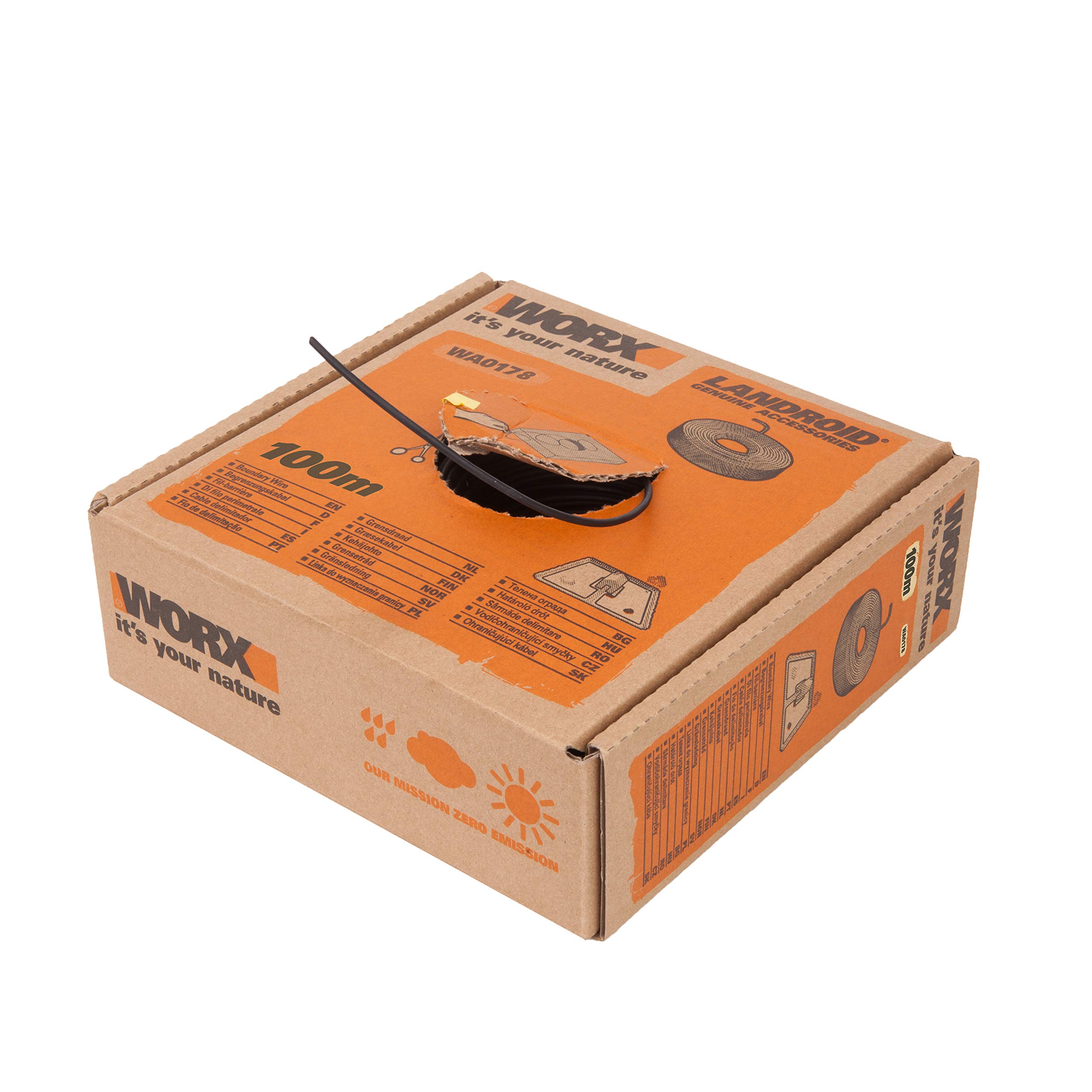 Filo Perimetrale WORX WA0178 Da 100 M – Per Robot Rasaerba Landroid, Accessorio Originale Compatibile Con Tutti I Modelli