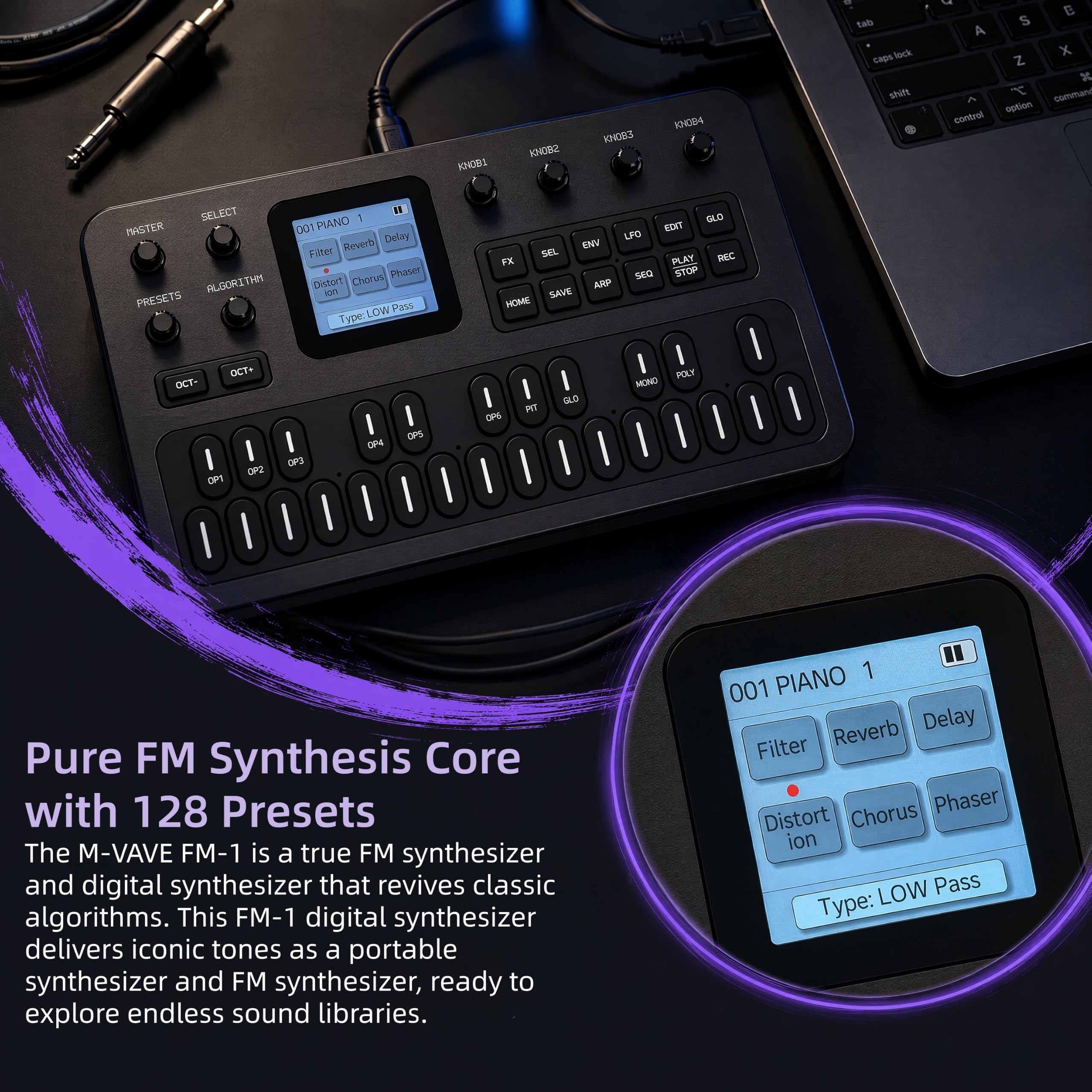 Amazon.com: M-VAVE FM-1 FM Synthesizer, Portable Digital