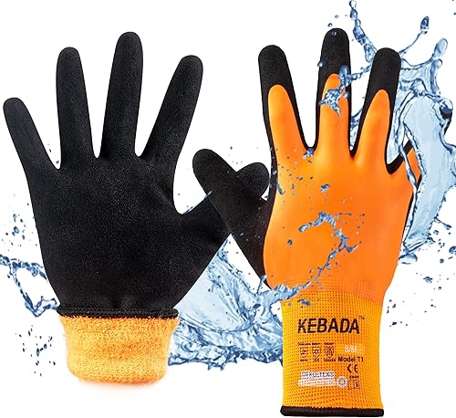 Kebada T1 - Guantes de trabajo de invierno impermeables para hombres y mujeres, guantes de trabajo aislados para hombres y climas fríos, guantes