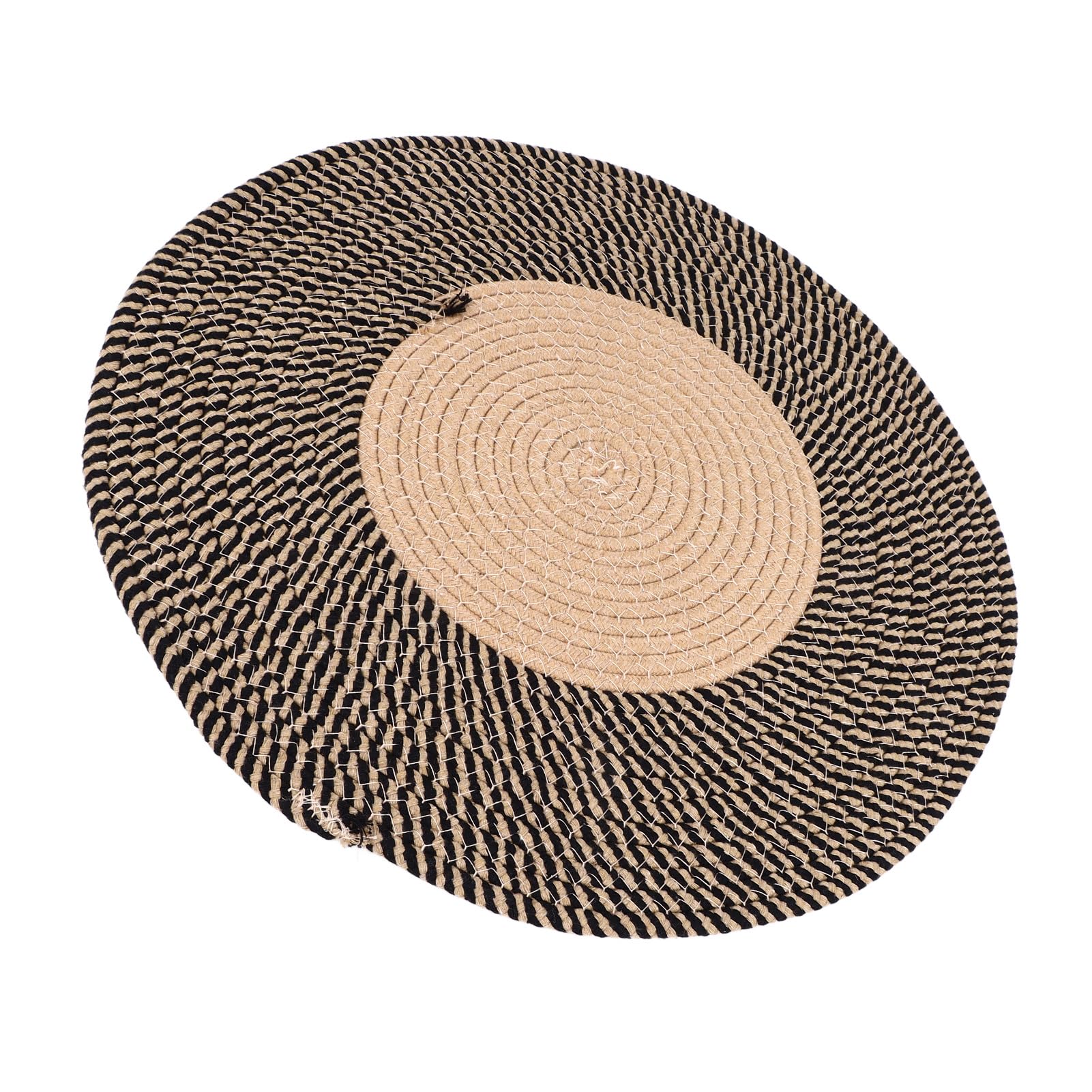 Tapis en Jute élégant Rond Réversible Rétro Exquis pour Salle à Manger (100 cm / 39,37 Pouces)
