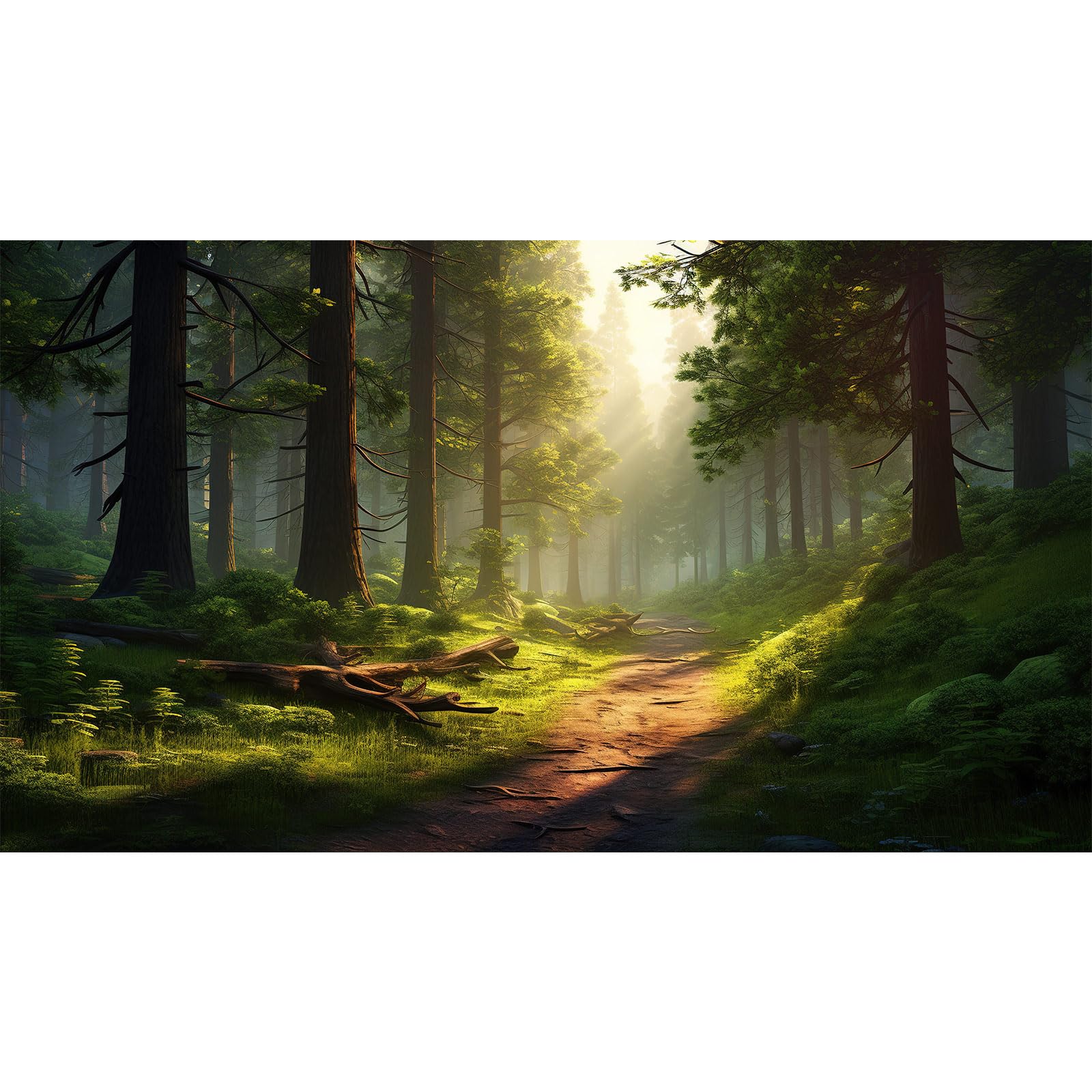 Aquarium Background Winding Dirt Road Verdant Forest Sunlight DancesThrough Towering Trees Terrarium Backdrop Nature Landscape Fish Tank Background Reptile Habitat Backdrop Vinyl 36x18in