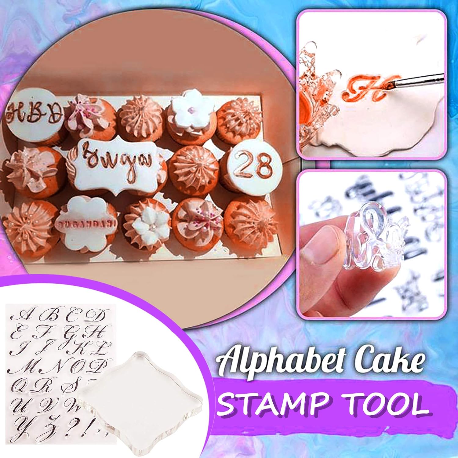 Uotmiki Alphabet Cake Stamp Tool, FoodGrade Alphabet